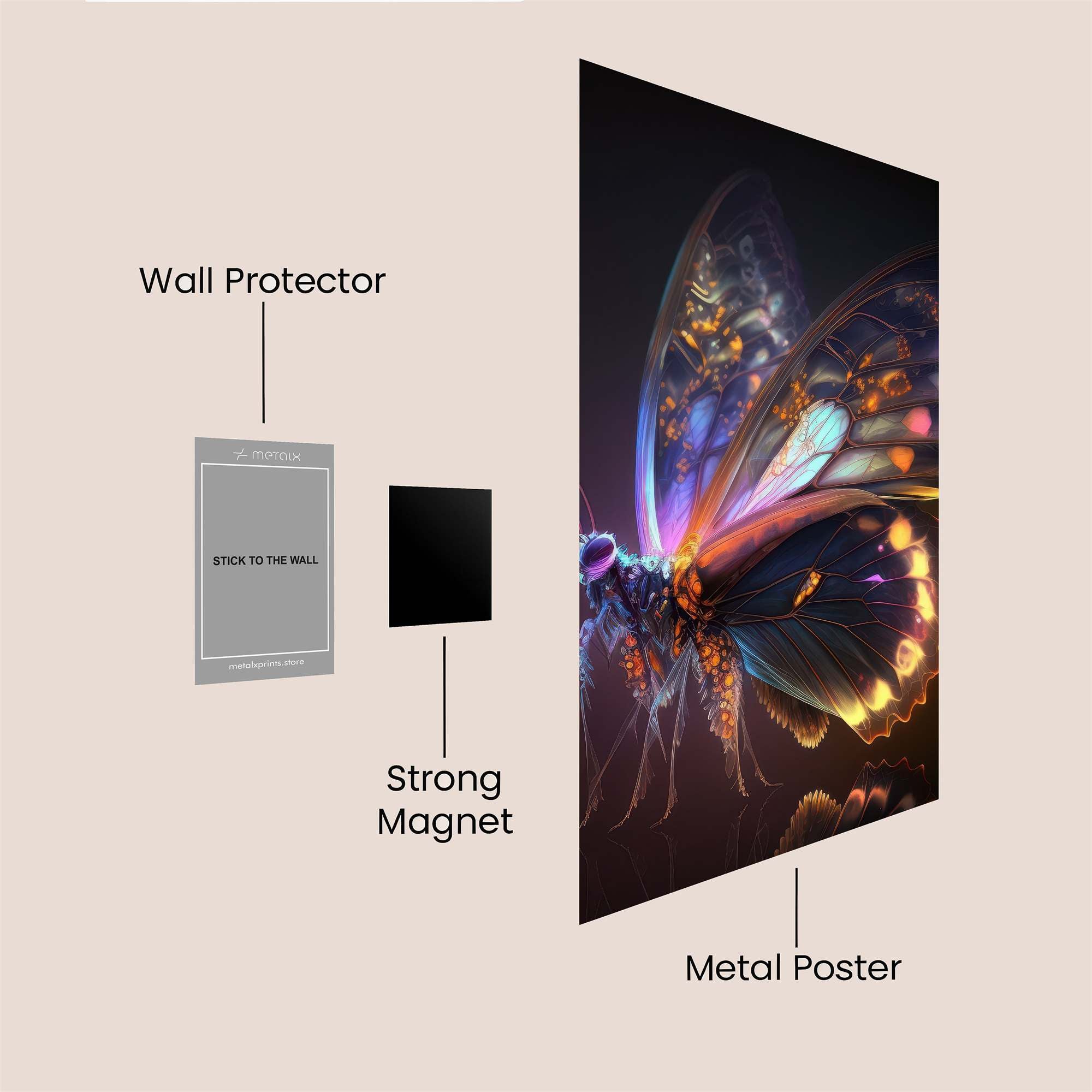 Luminous Butterfly Safe Wall Magnetic / M
