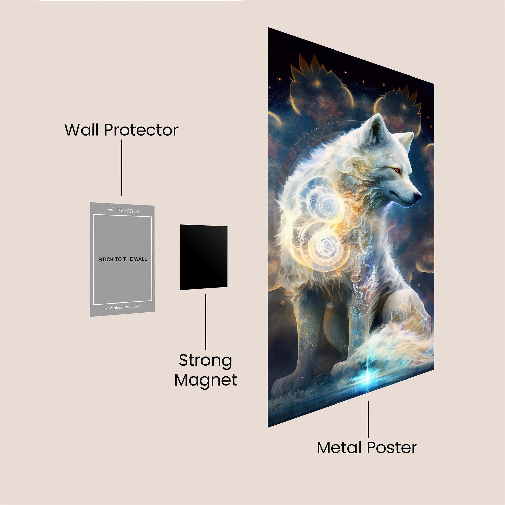 Luminous Wolf Safe Wall Magnetic / M