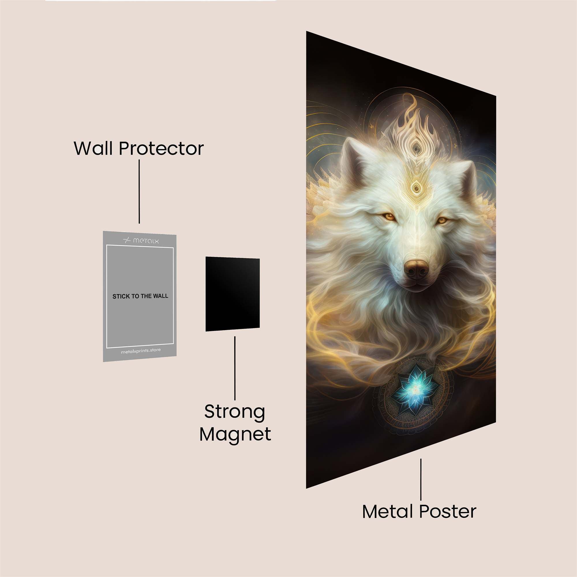 Luminous Wolf Safe Wall Magnetic / M