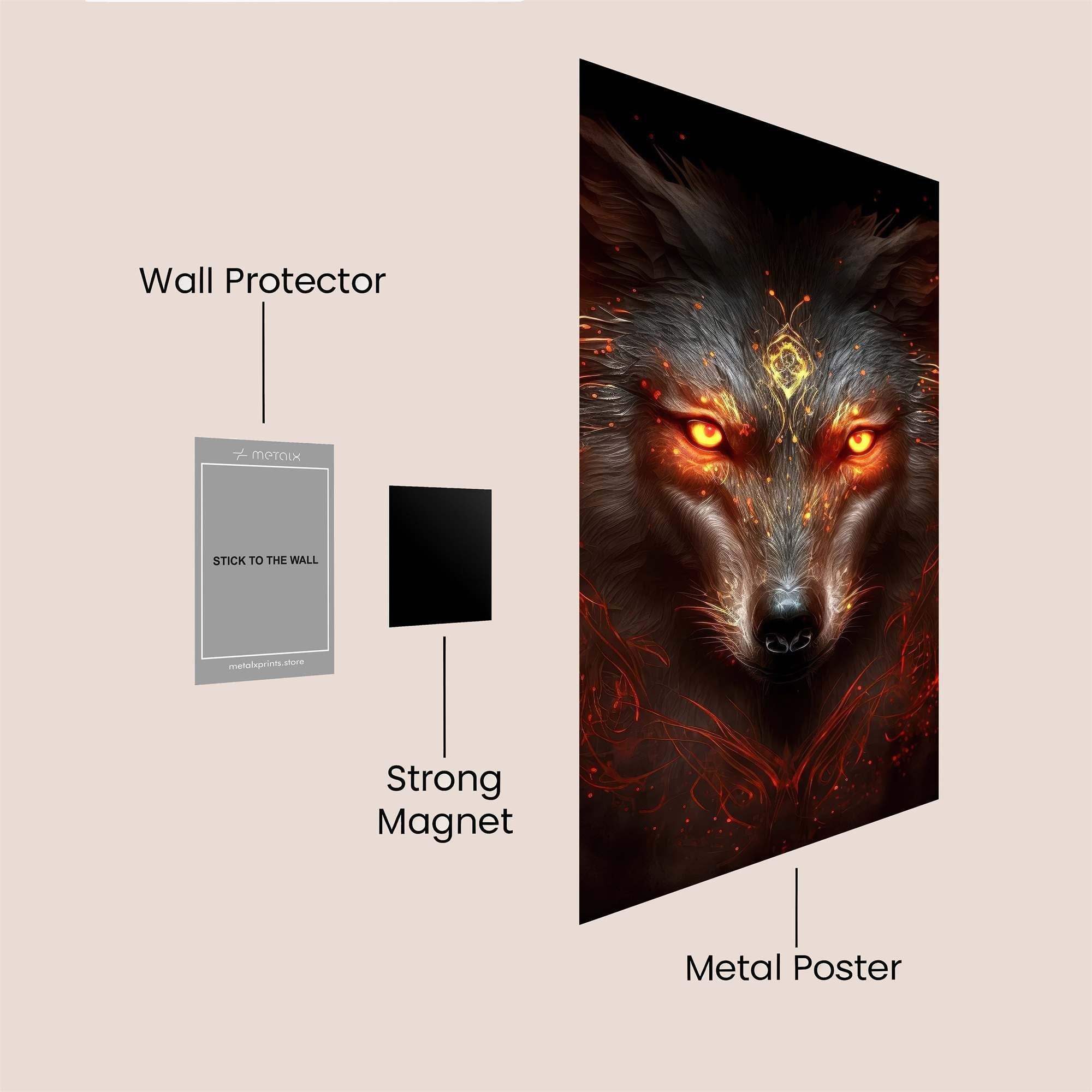 Wolf Inferno Safe Wall Magnetic / M