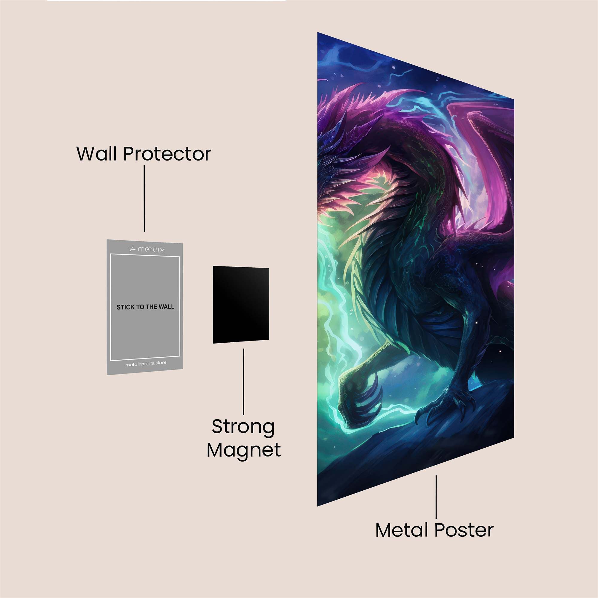 Aurora Dragon Safe Wall Magnetic / M