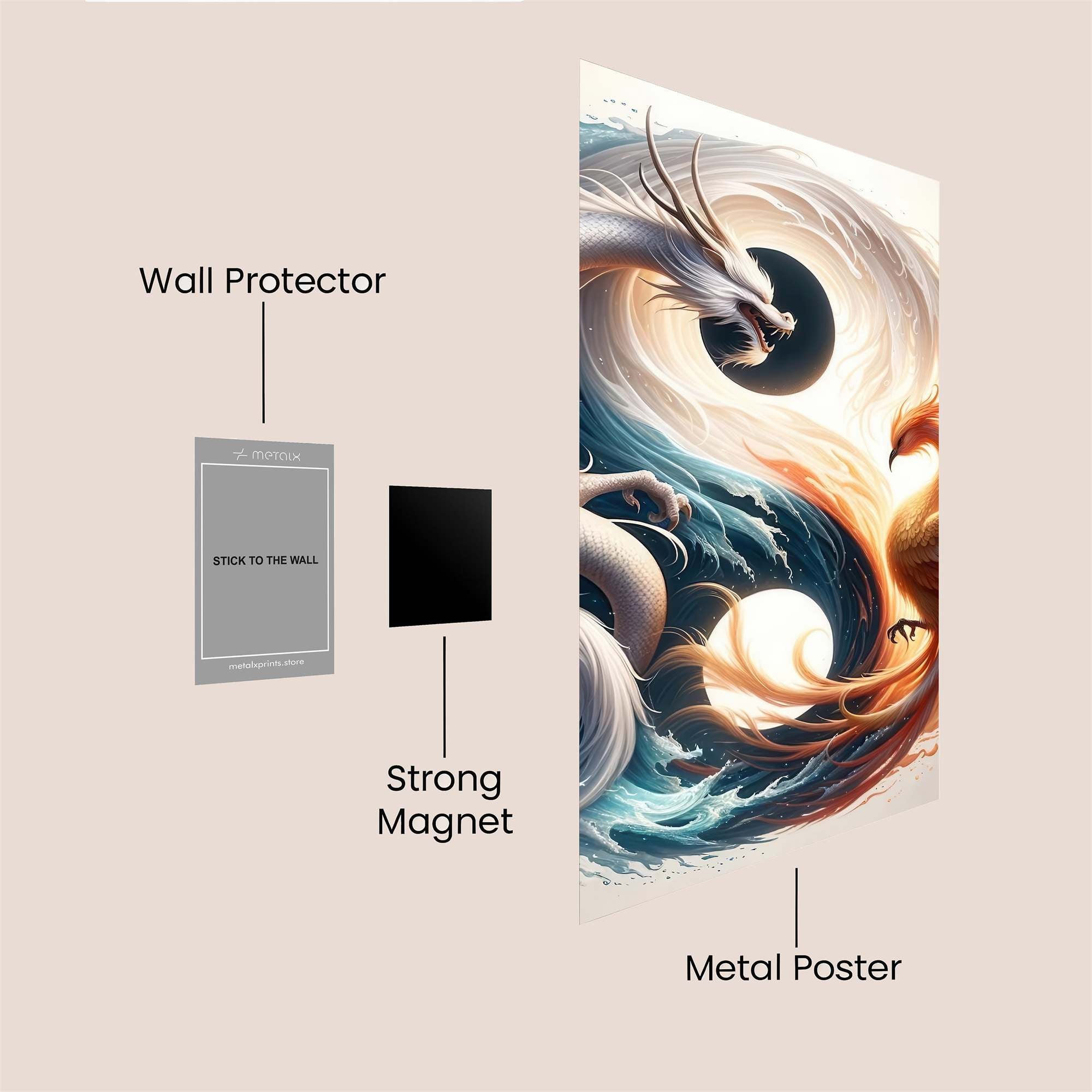 Dragon Phoenix Safe Wall Magnetic / M