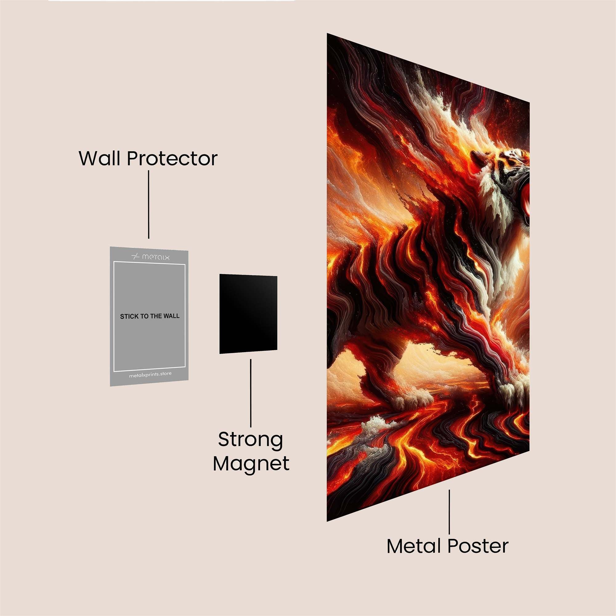 Tiger Inferno Safe Wall Magnetic / M