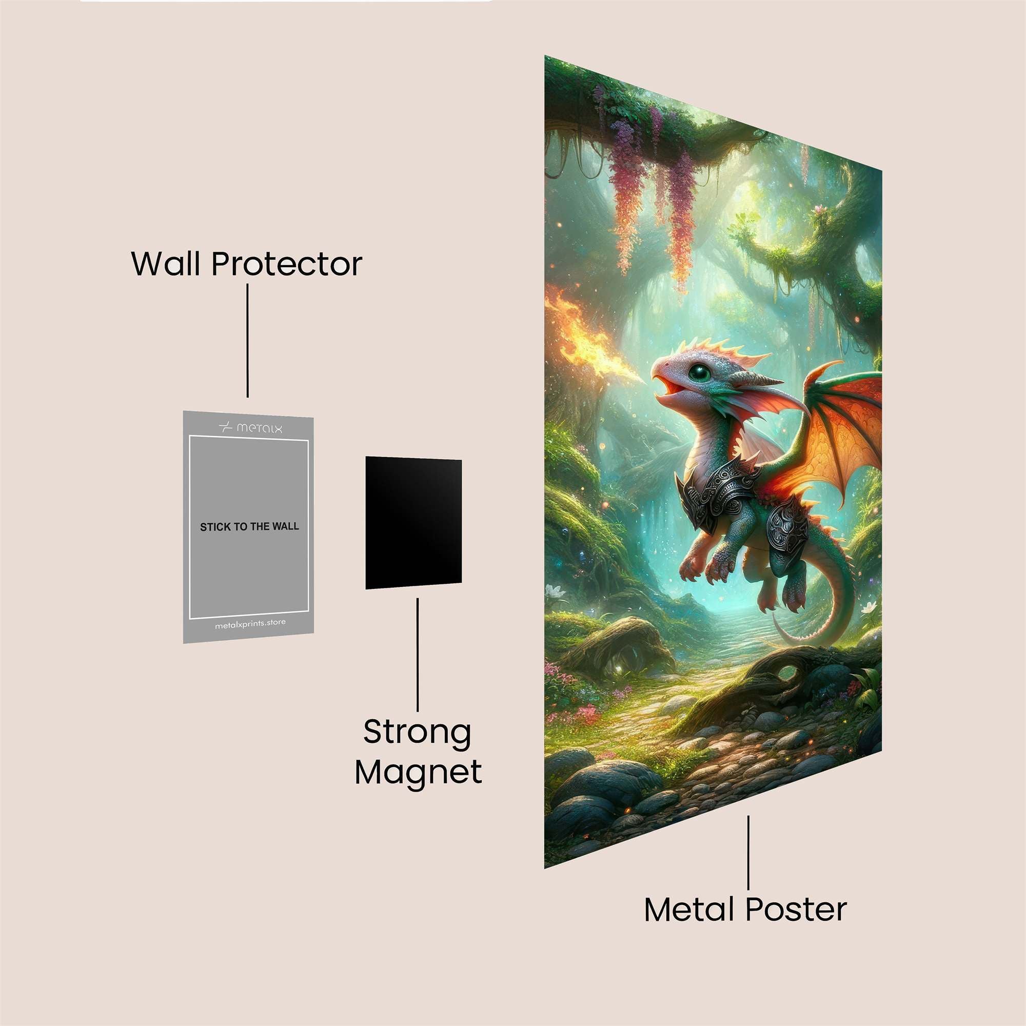 Dragon Whimsy Safe Wall Magnetic / M