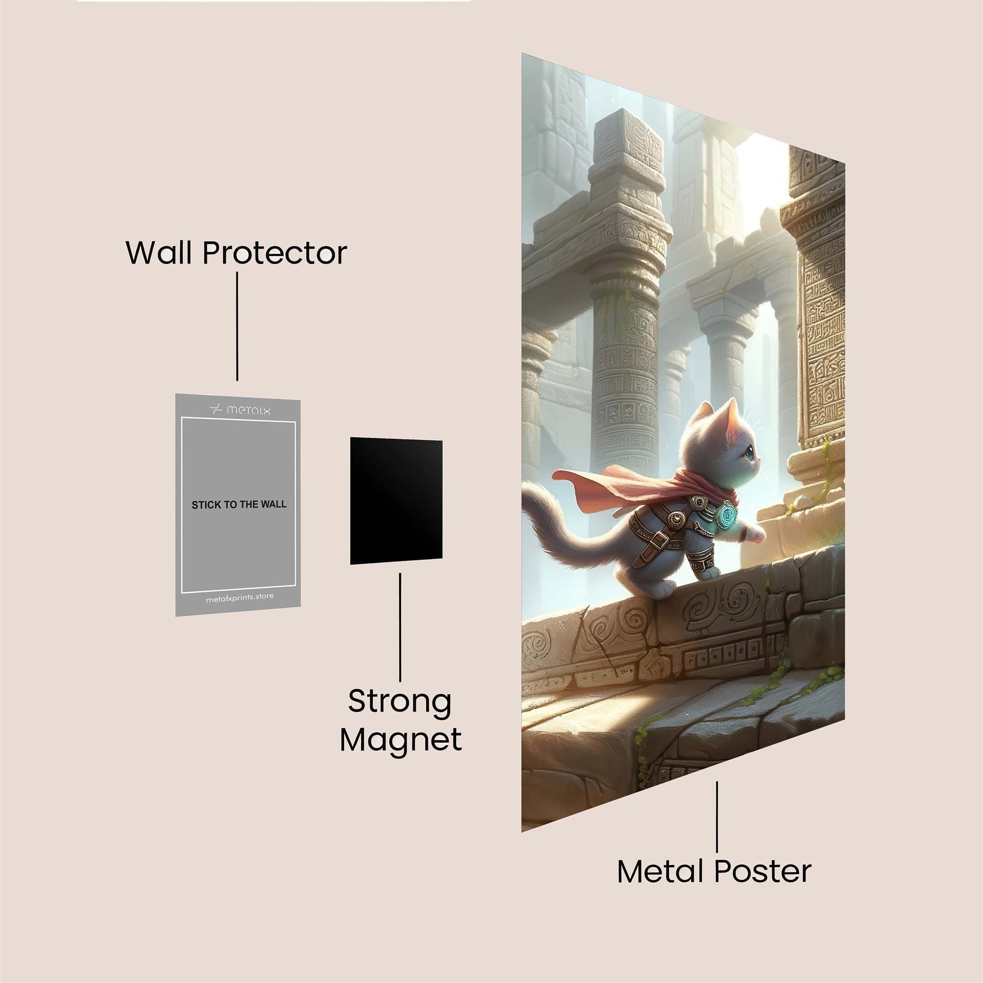 Cat Adventurer Safe Wall Magnetic / M