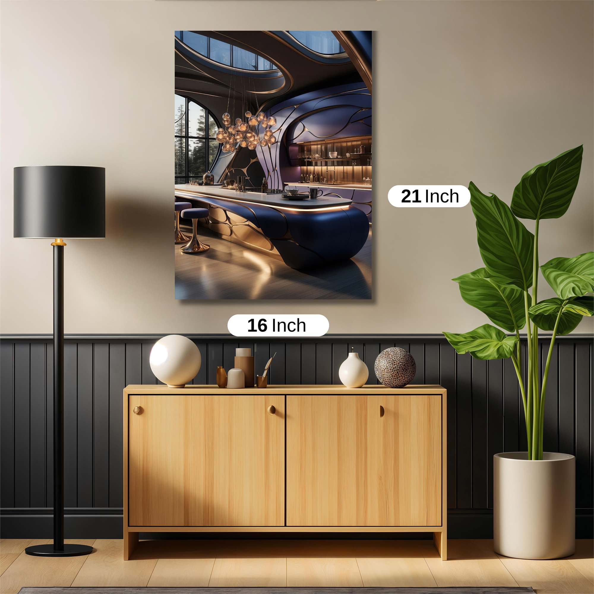 Futuristic Serenity Safe Wall Magnetic / M