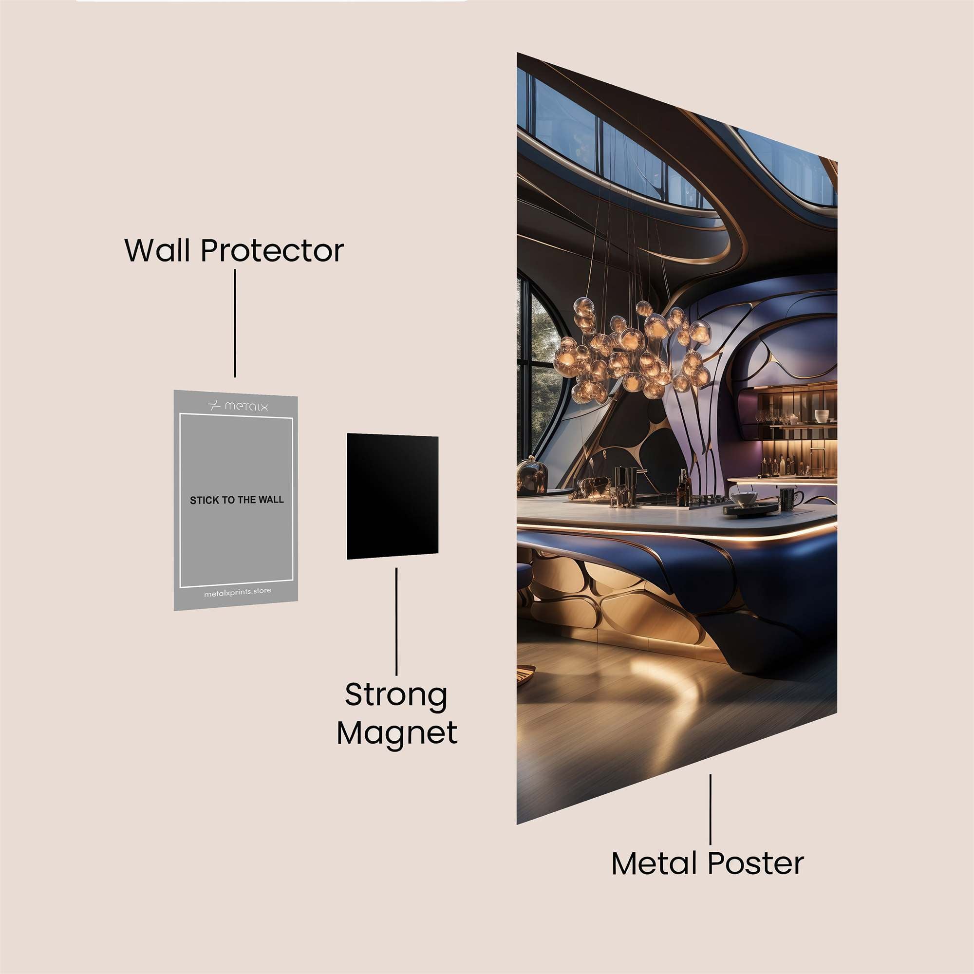 Futuristic Serenity Safe Wall Magnetic / M