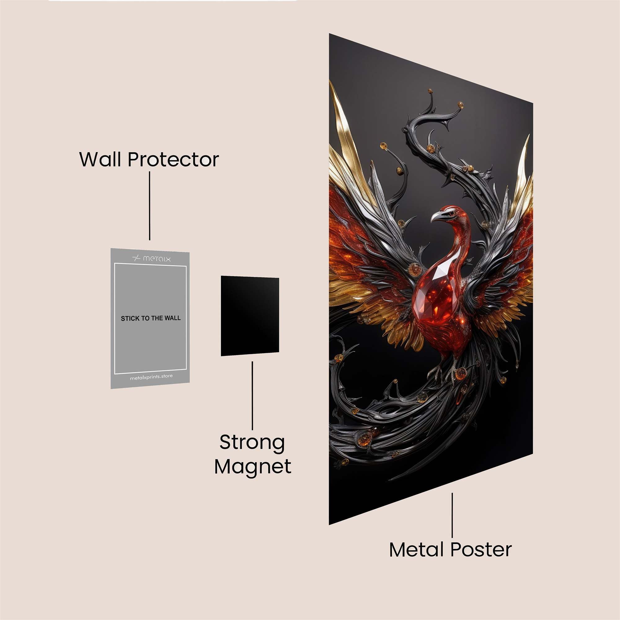 Phoenix Blaze Safe Wall Magnetic / M