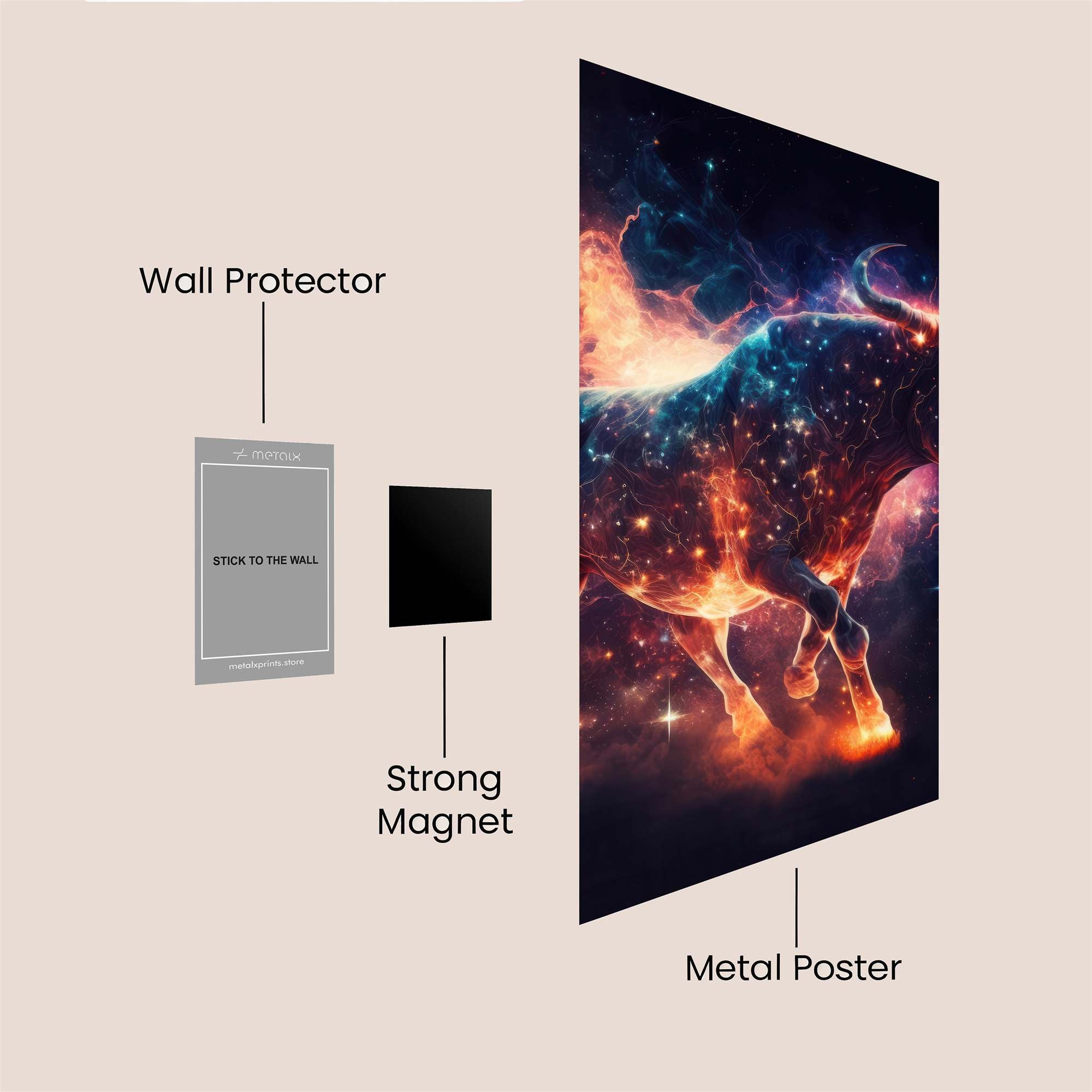 Cosmic Bull Safe Wall Magnetic / M