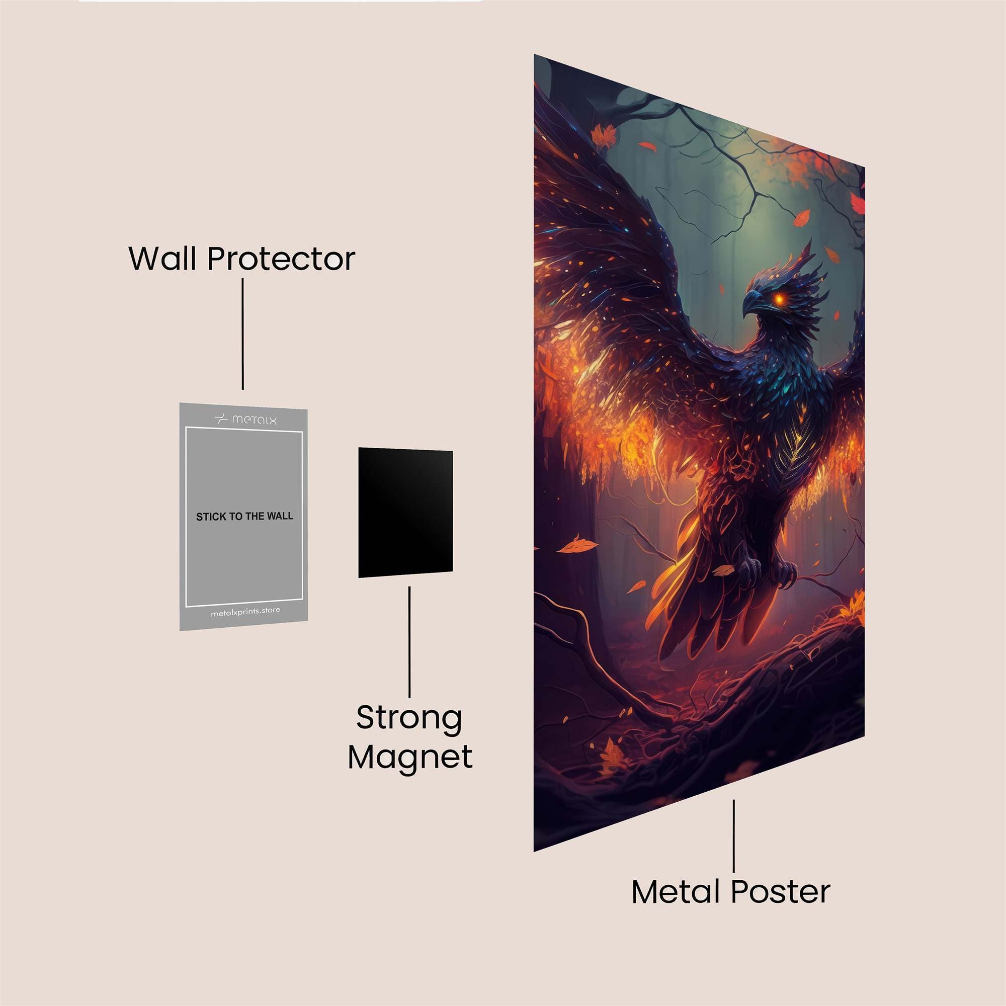 Phoenix Blaze Safe Wall Magnetic / M
