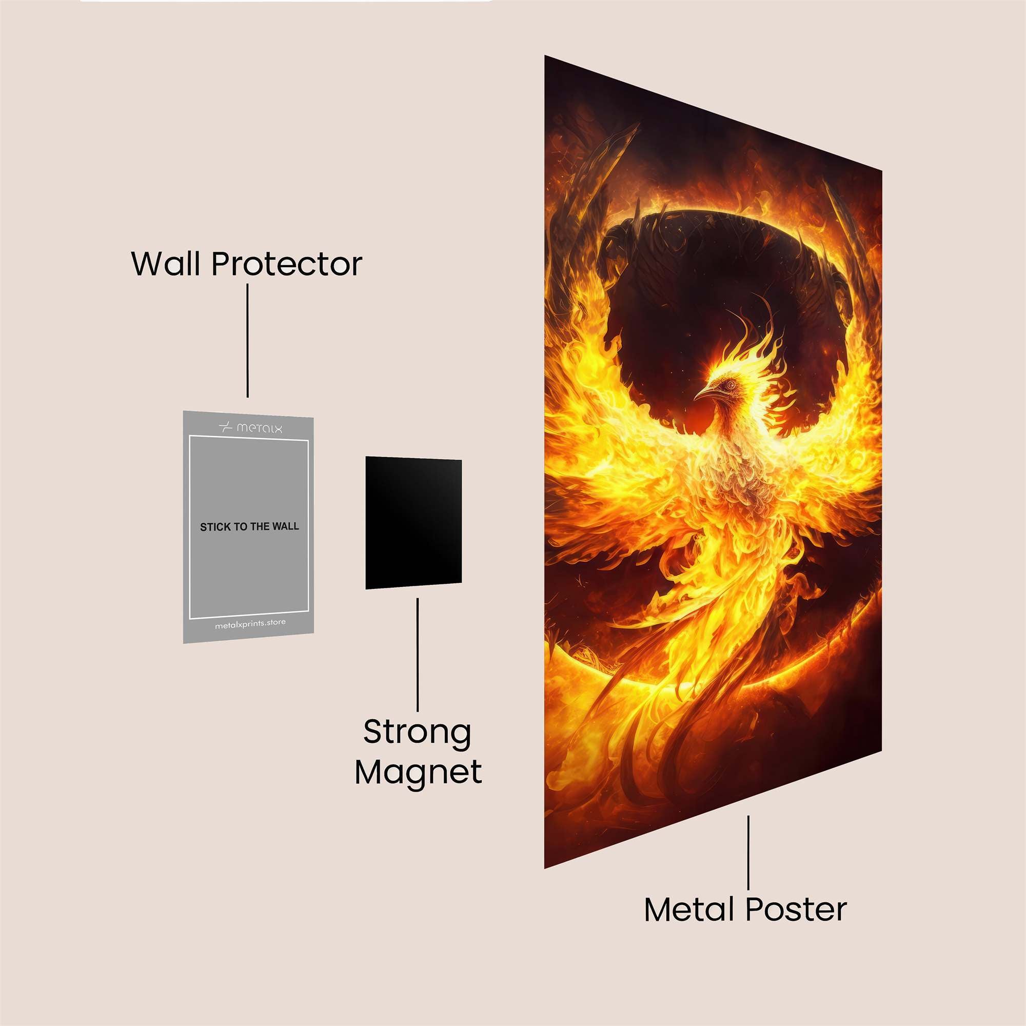 Phoenix Rebirth Safe Wall Magnetic / M