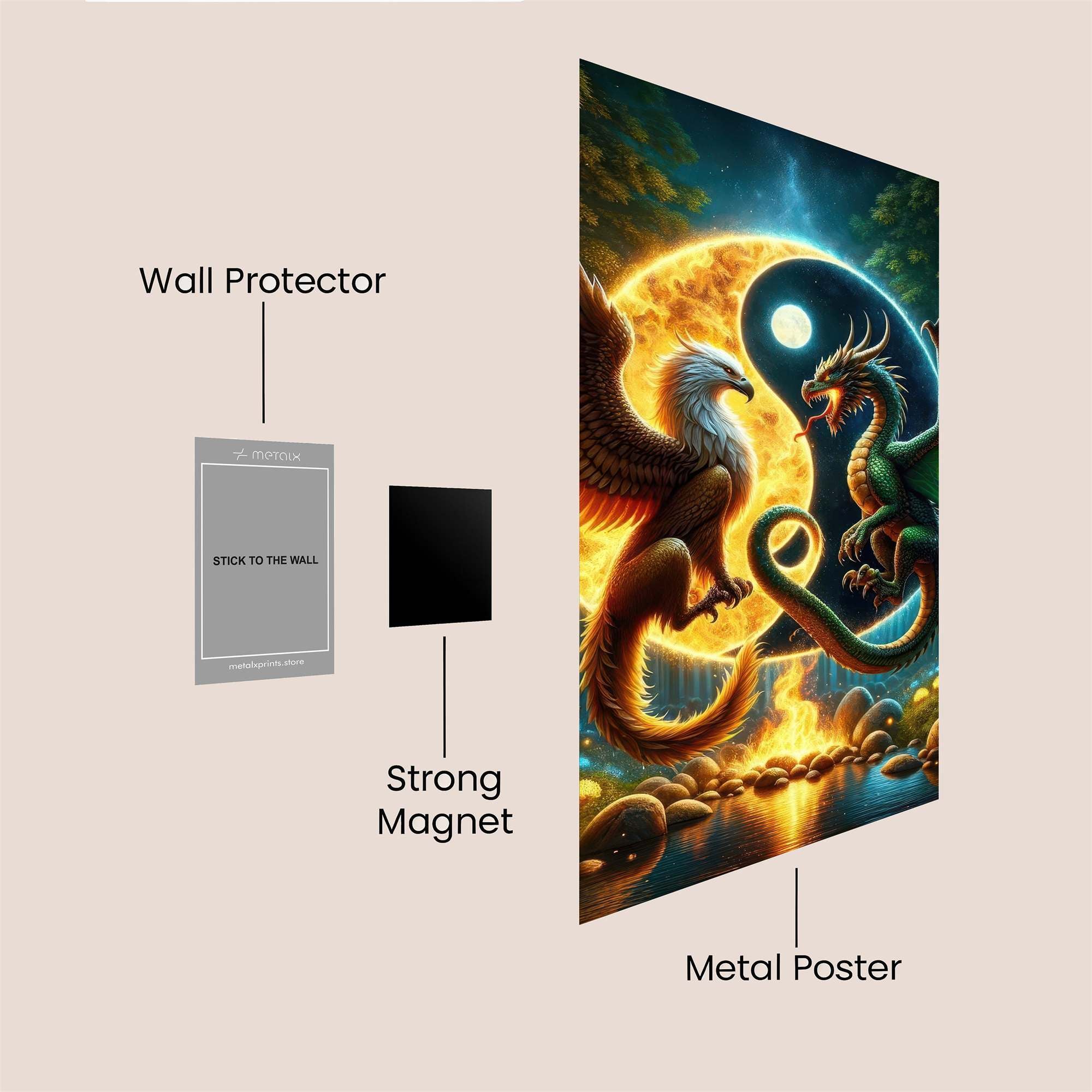 Griffin Dragon Safe Wall Magnetic / M