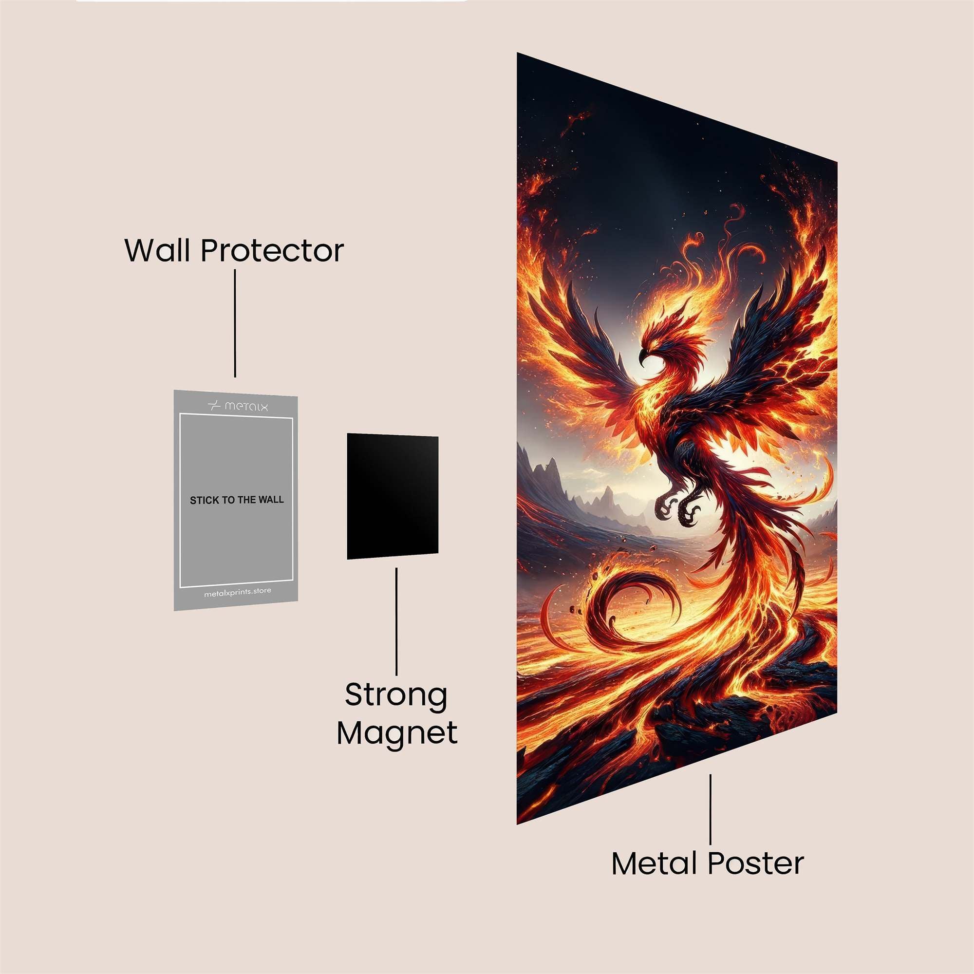 Phoenix Inferno Safe Wall Magnetic / M
