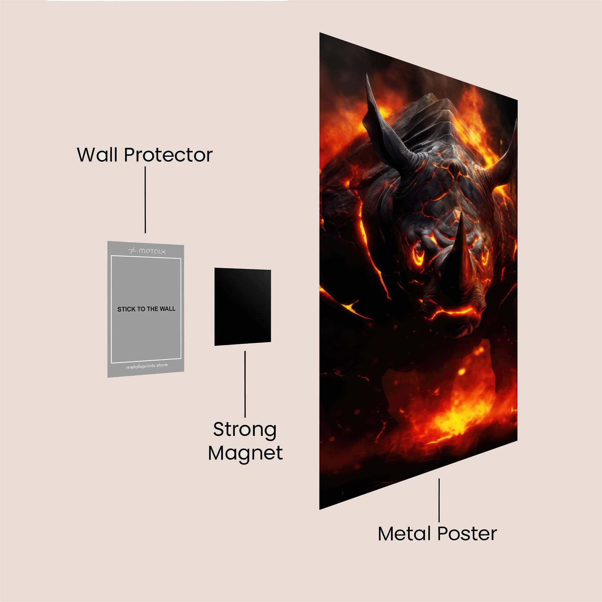 Rhino Inferno Safe Wall Magnetic / M