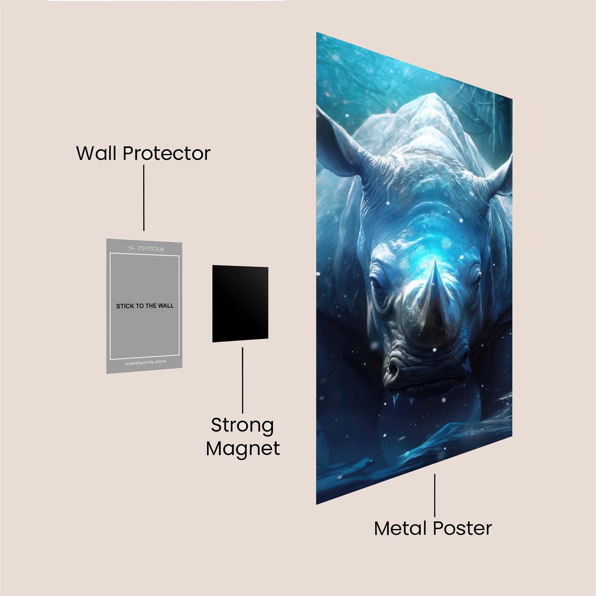 Rhinoceros Radiant Safe Wall Magnetic / M