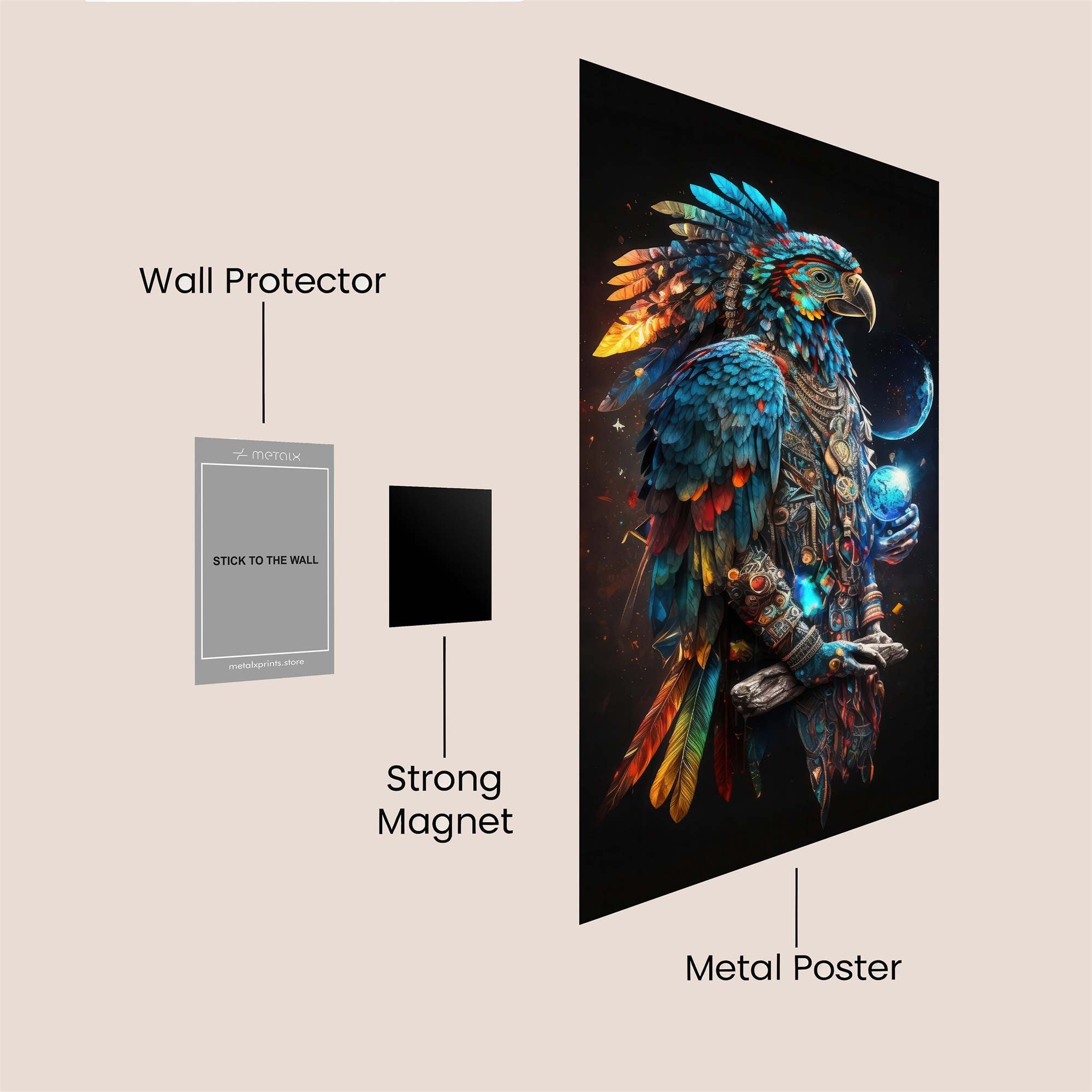 Macaw Mystic Safe Wall Magnetic / M