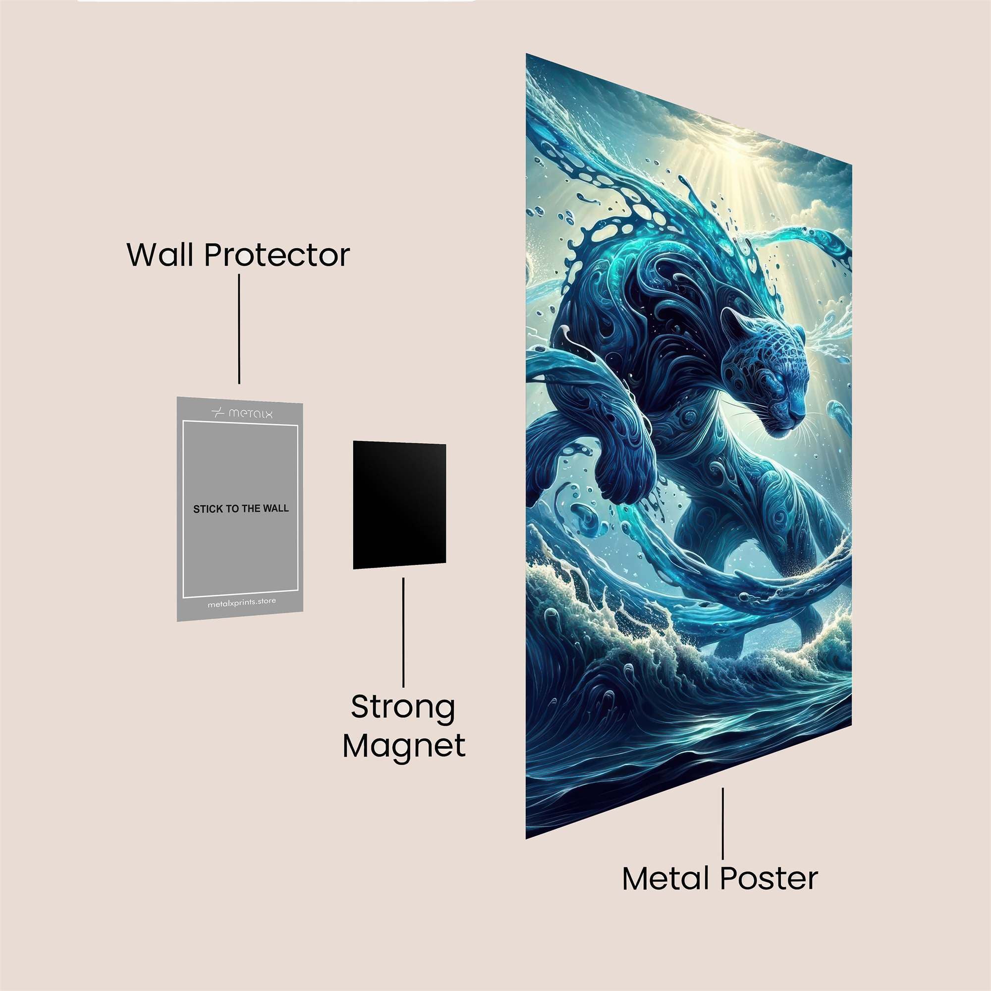 Aqua Panther Safe Wall Magnetic / M