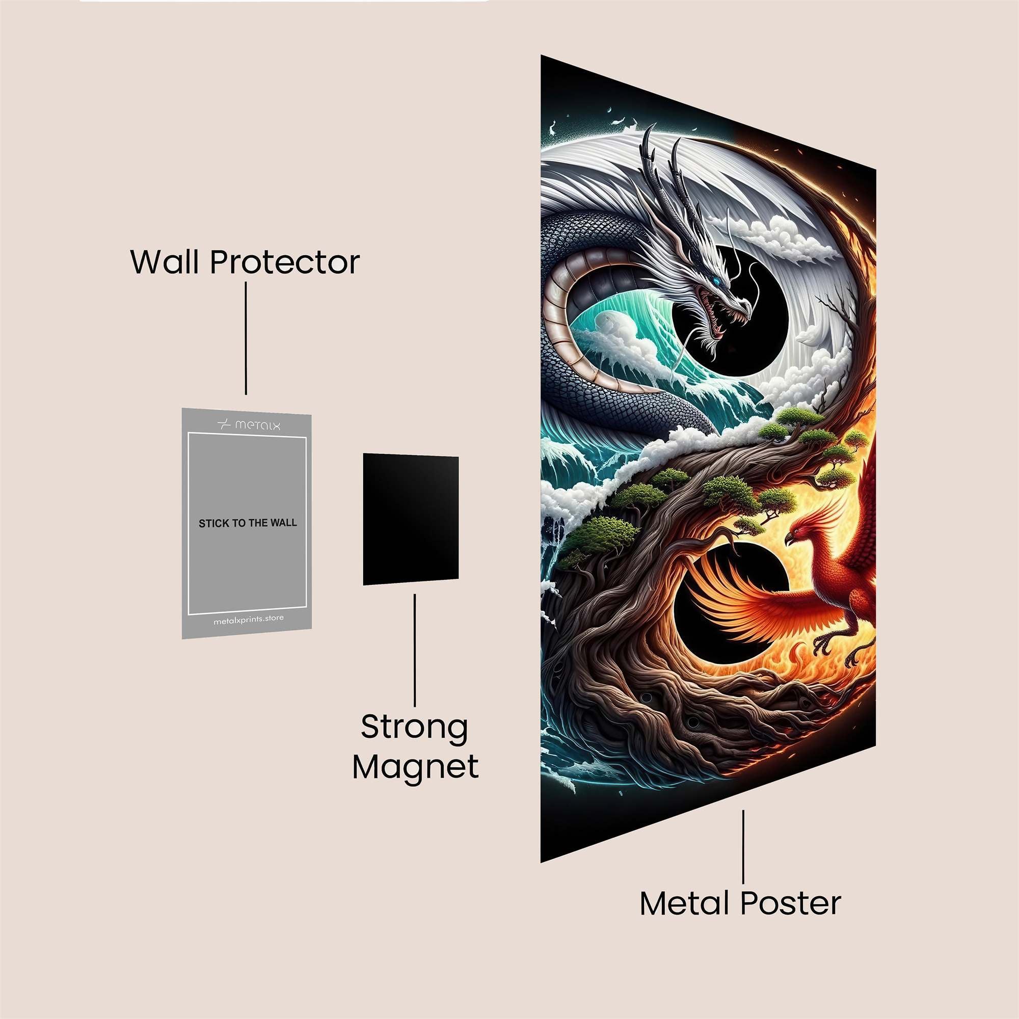 Dragon-Phoenix Safe Wall Magnetic / M