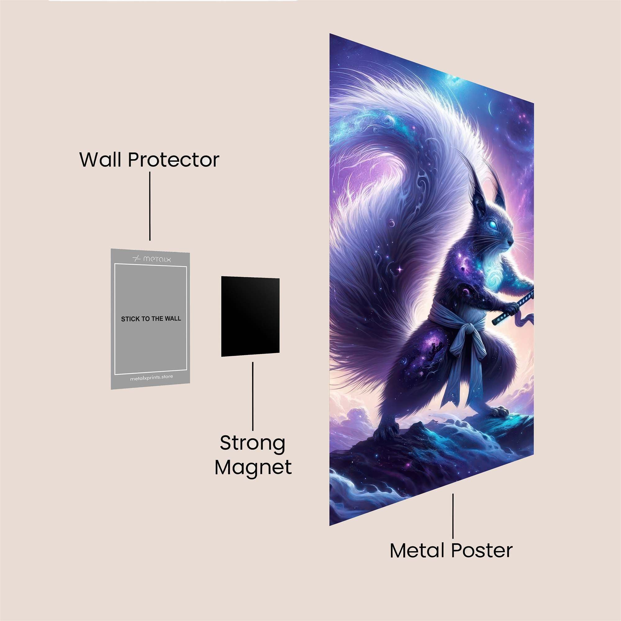 Samurai Squirrel Safe Wall Magnetic / M