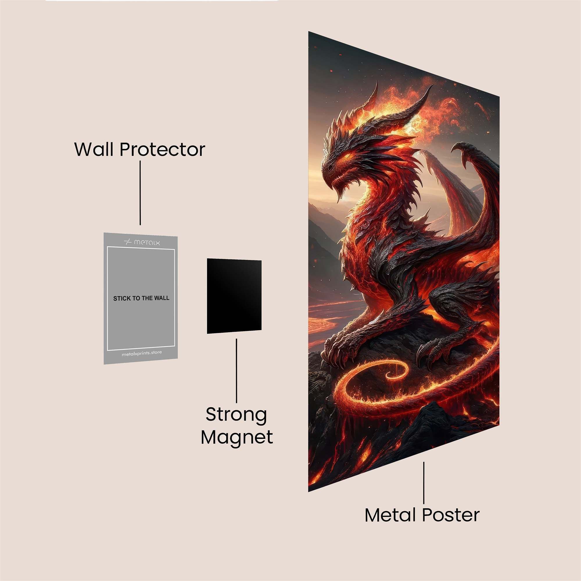 Draco Inferno Safe Wall Magnetic / M