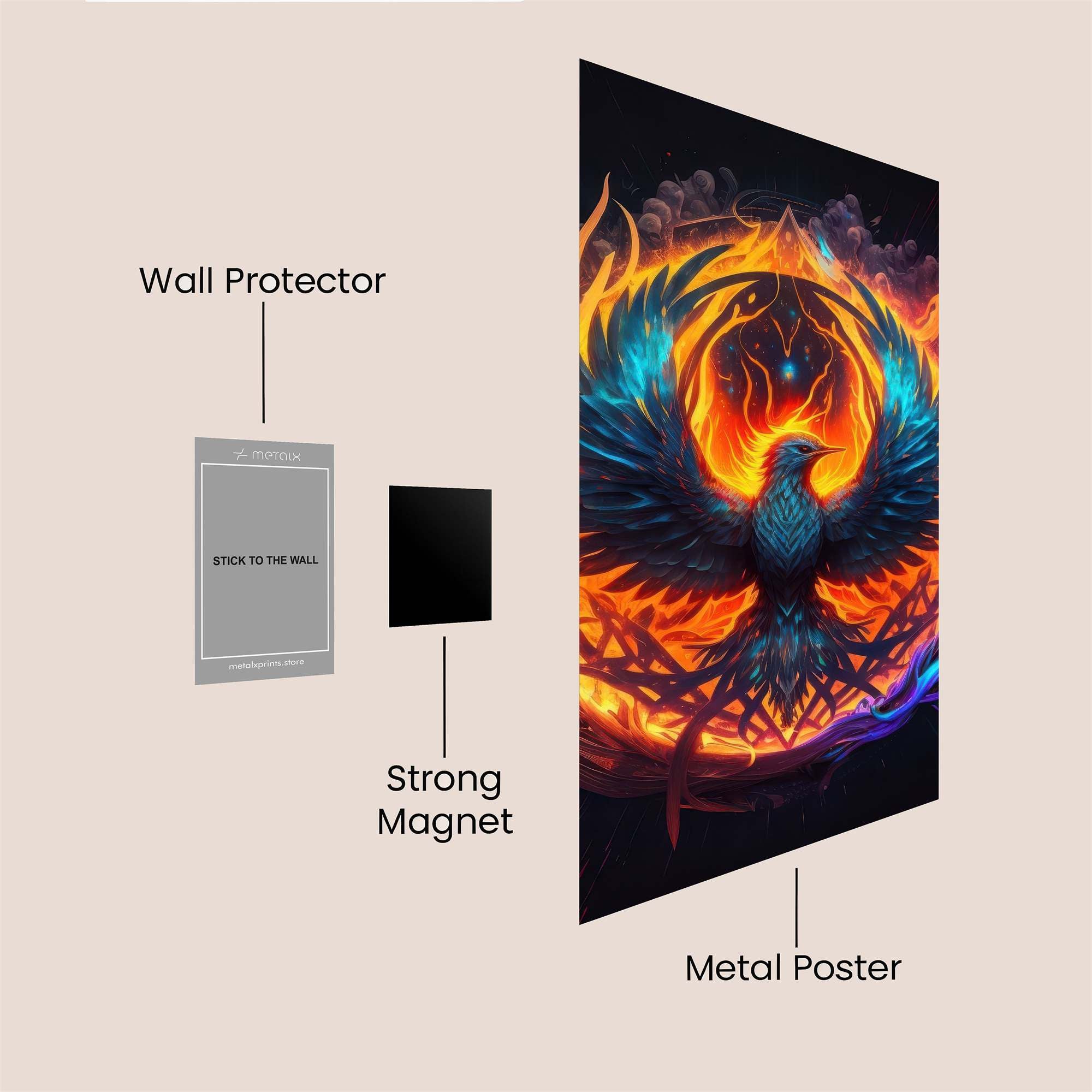 Phoenix Rebirth Safe Wall Magnetic / M