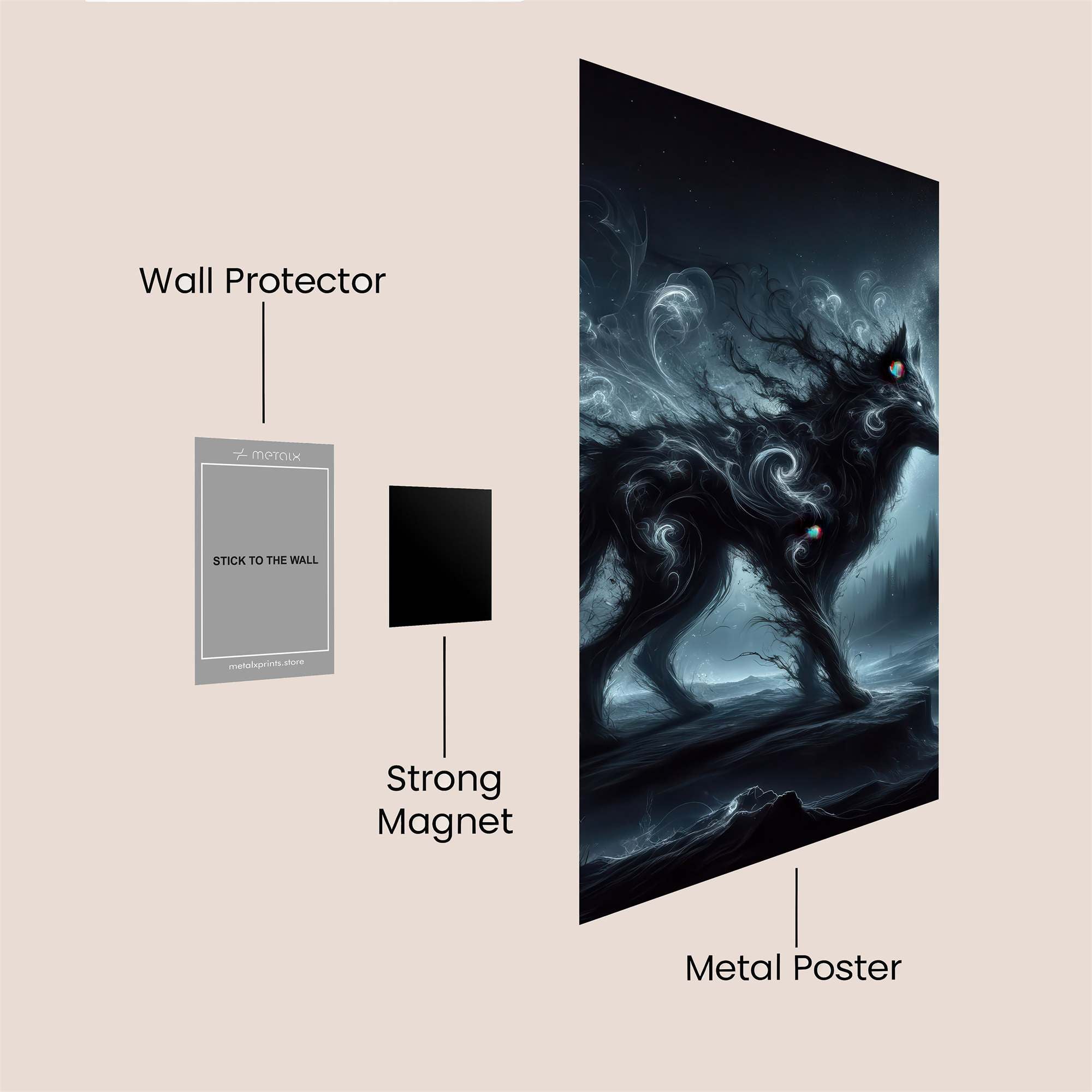 Mystic Wolf Safe Wall Magnetic / M