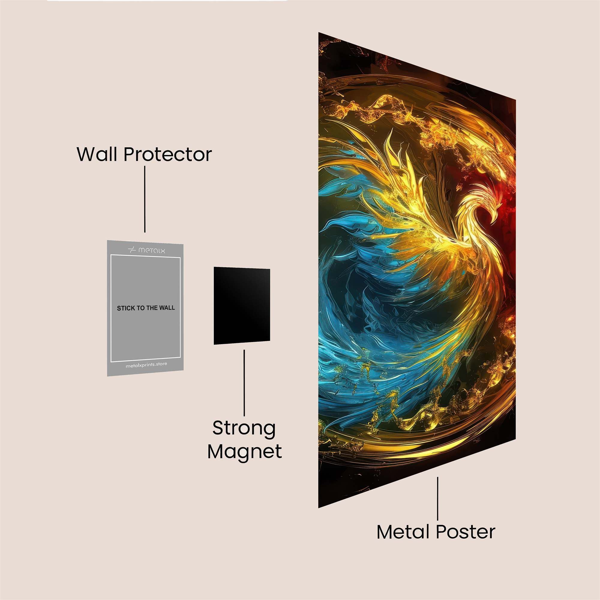 Phoenix Rebirth Safe Wall Magnetic / M