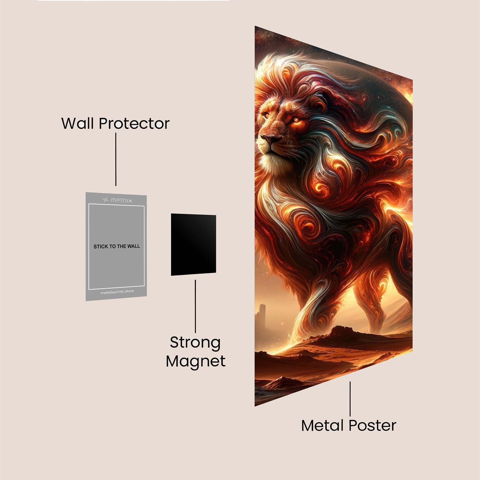 Lion Blaze Safe Wall Magnetic / M