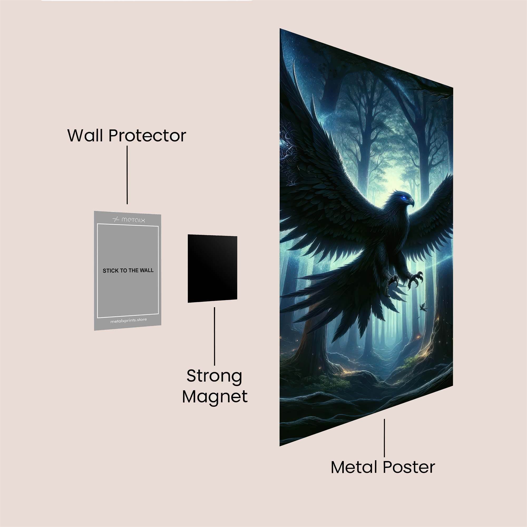 Mystic Raven Safe Wall Magnetic / M