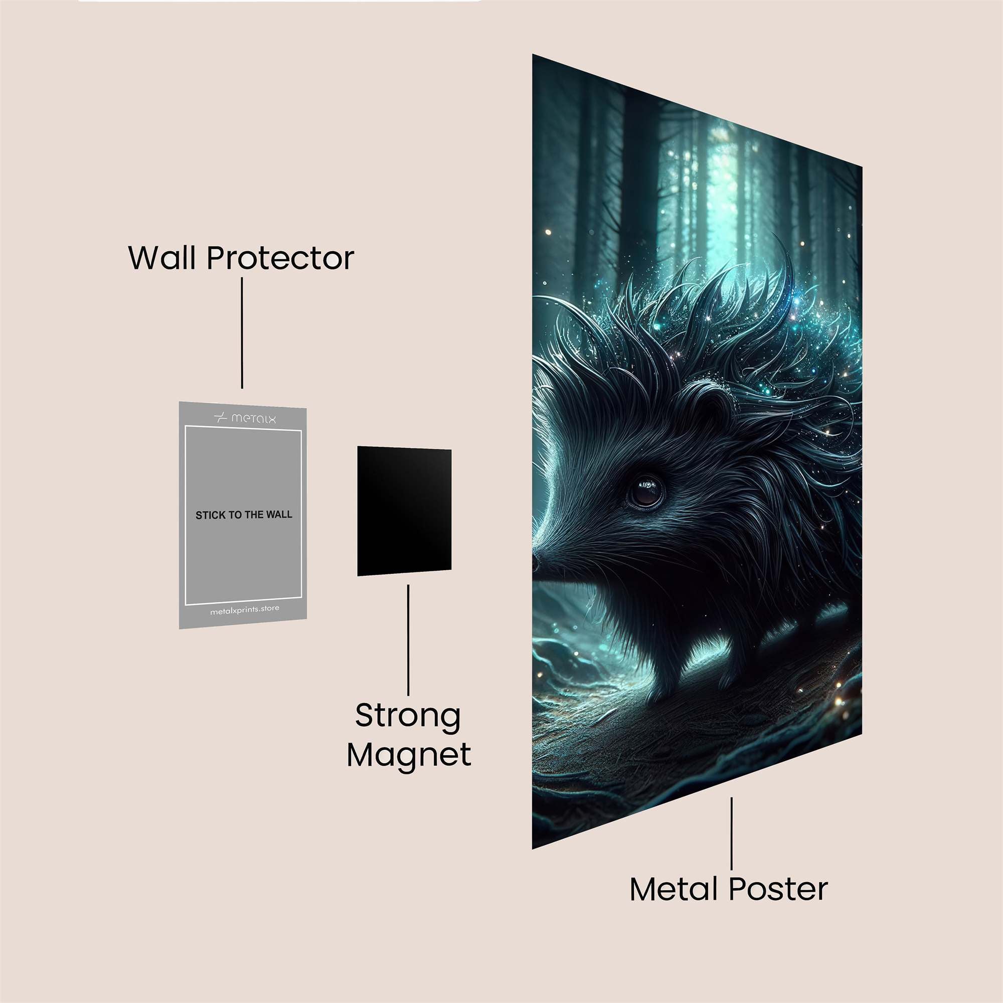 Hedgehog Enchantment Safe Wall Magnetic / M