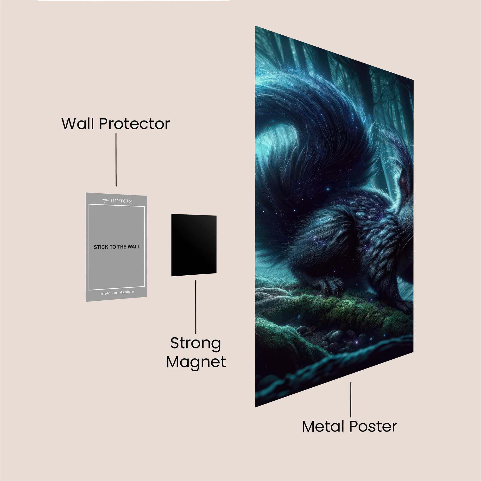 Mystic Squirrel Safe Wall Magnetic / M