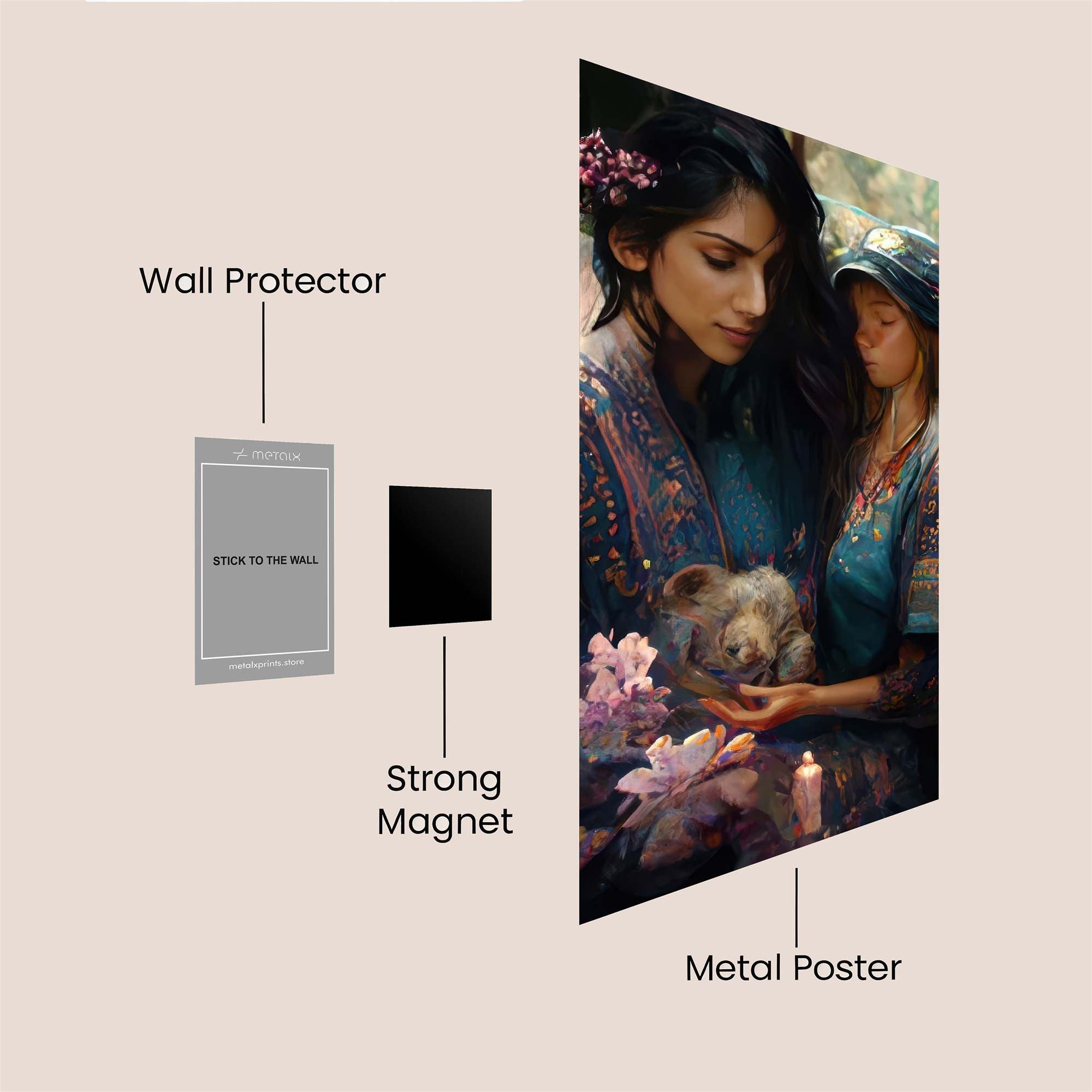 Floral Serenity Safe Wall Magnetic / M