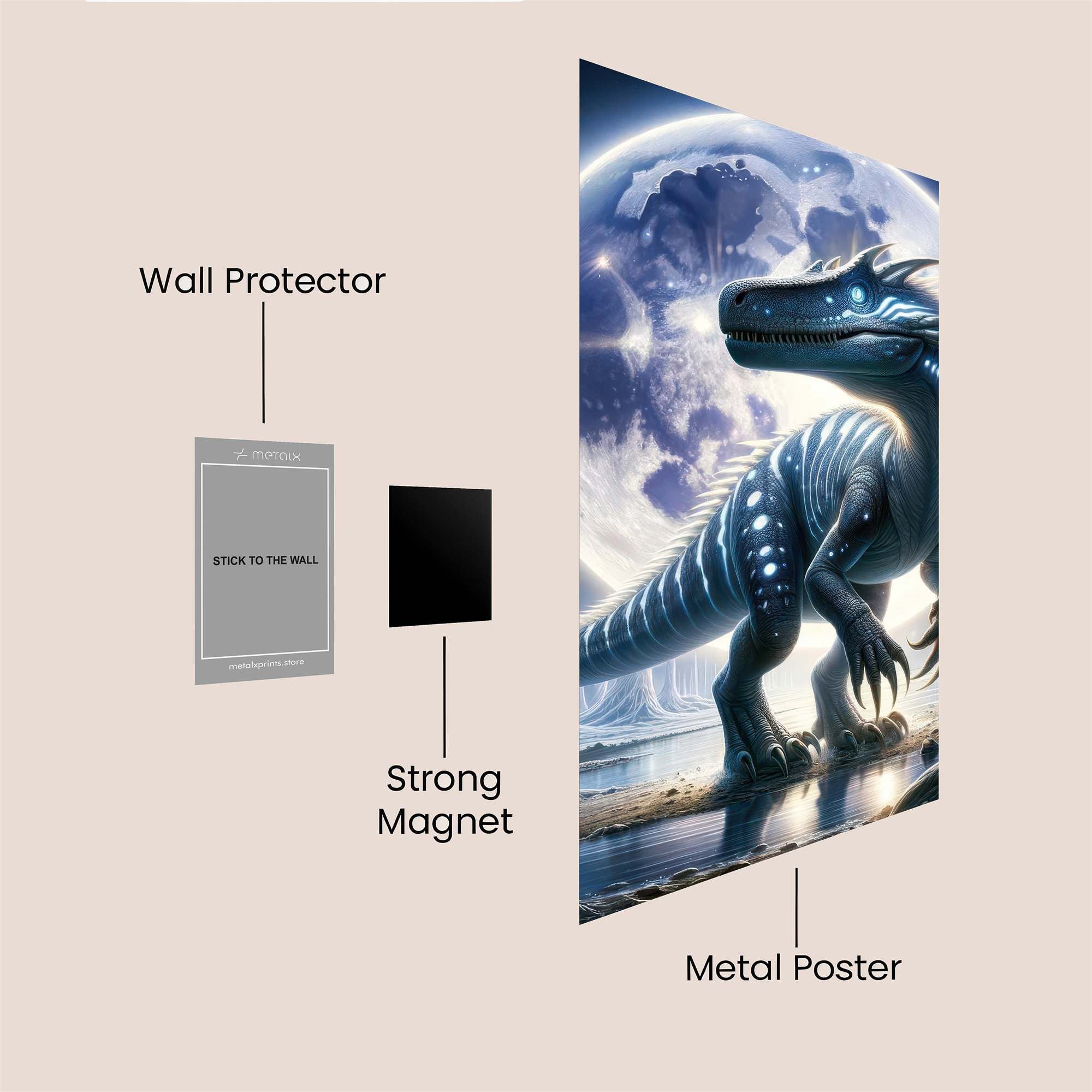 Moonlit Raptor Safe Wall Magnetic / M