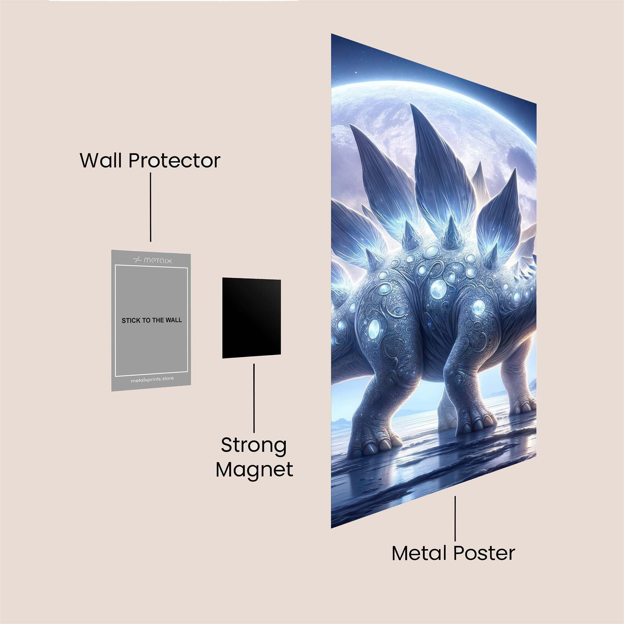 Moonlit Stegosaur Safe Wall Magnetic / M