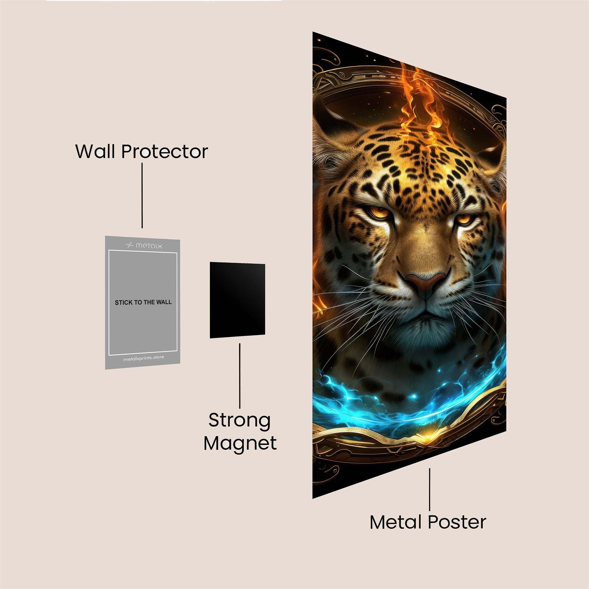 Leopard Blaze Safe Wall Magnetic / M