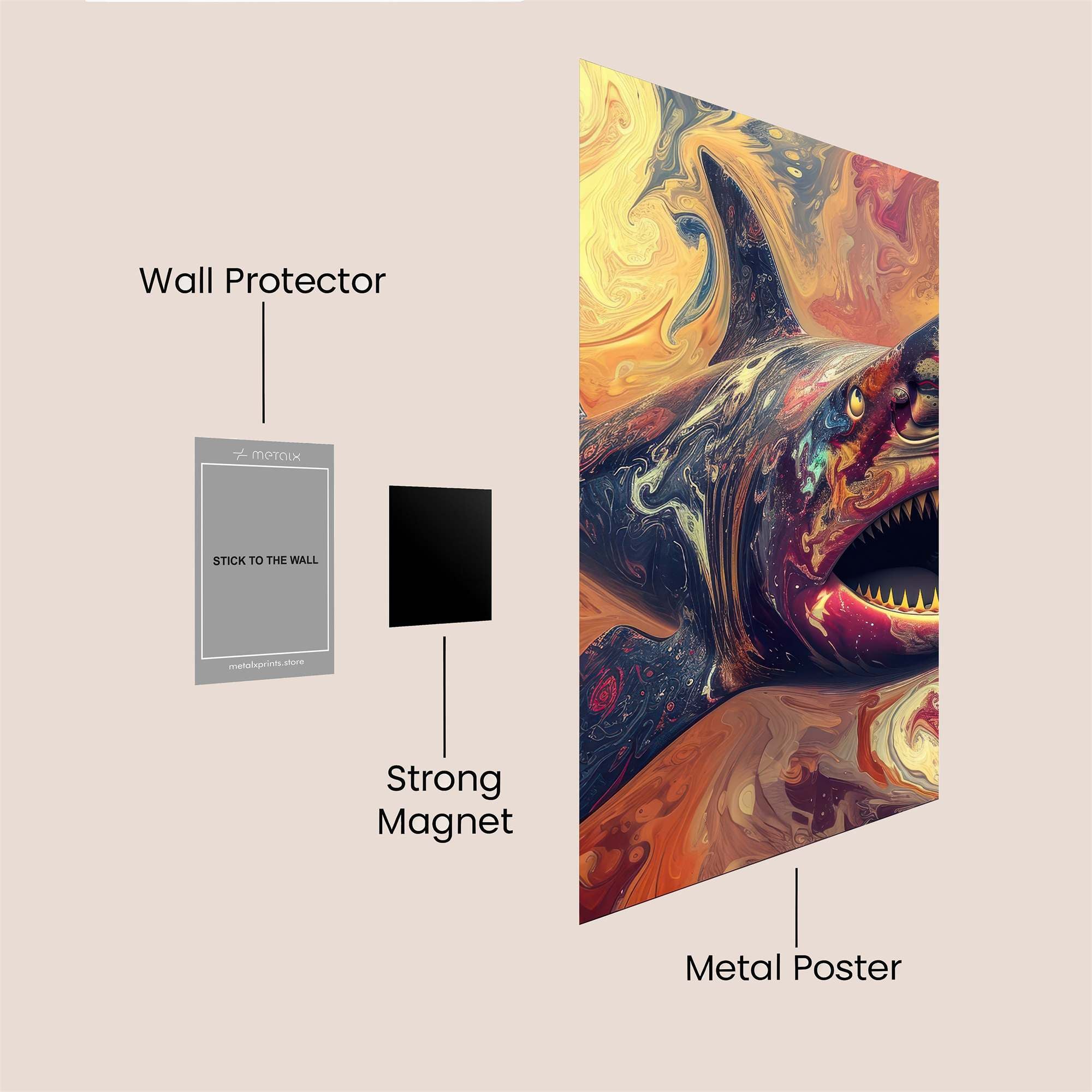 Shark Psychedelic Safe Wall Magnetic / M