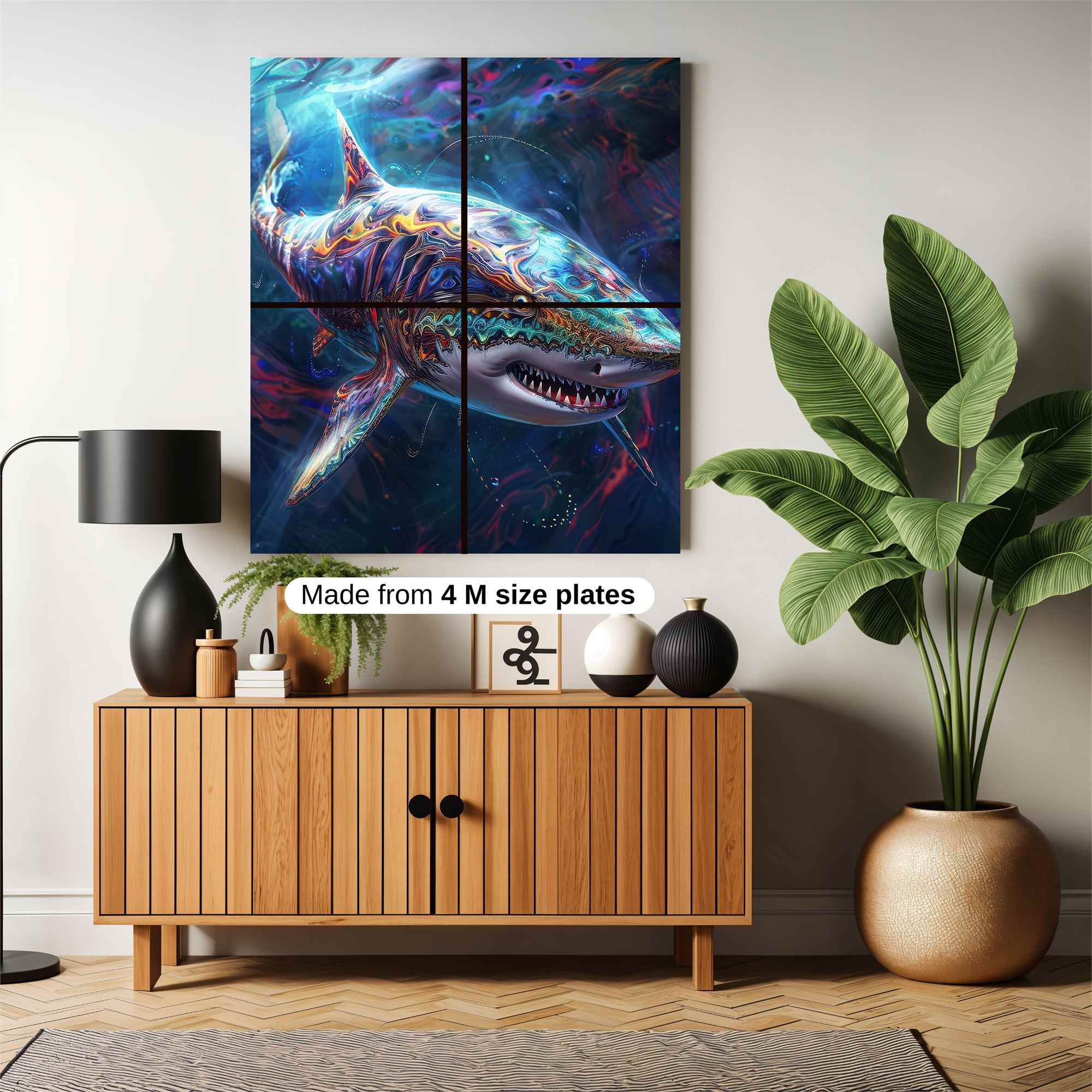Psychedelic Shark Safe Wall Magnetic / M