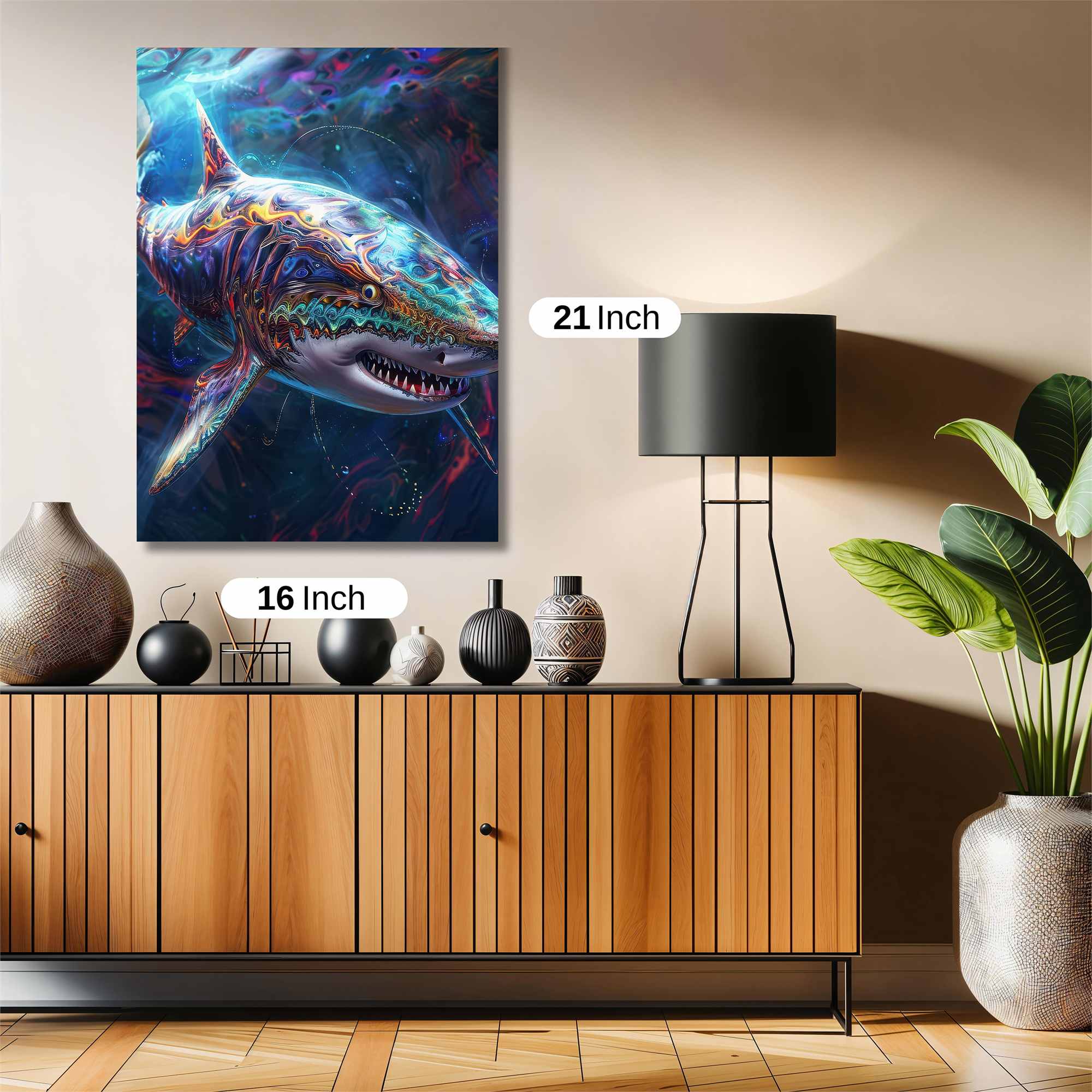 Psychedelic Shark Safe Wall Magnetic / M