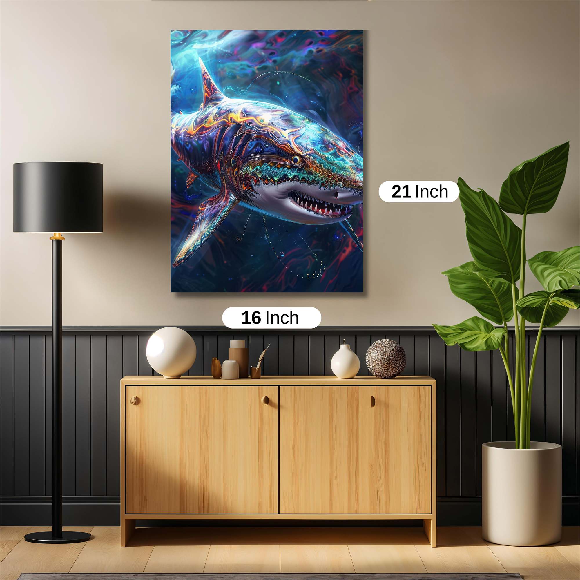 Psychedelic Shark Safe Wall Magnetic / M