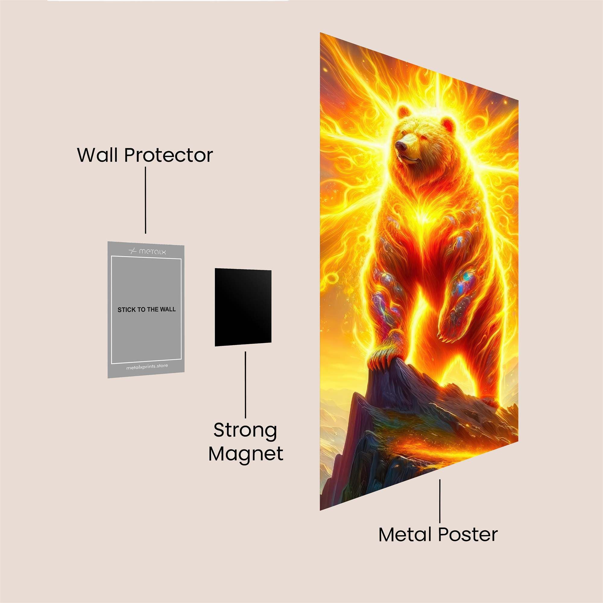 Sunfire Bear Safe Wall Magnetic / M