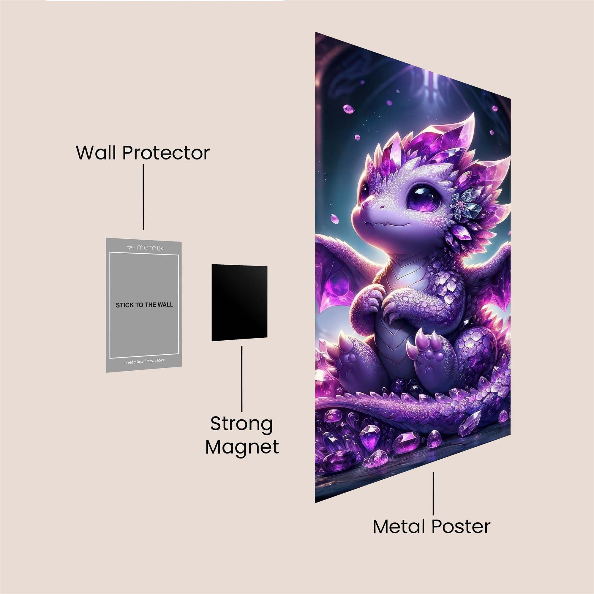 Amethyst Serenity Safe Wall Magnetic / M