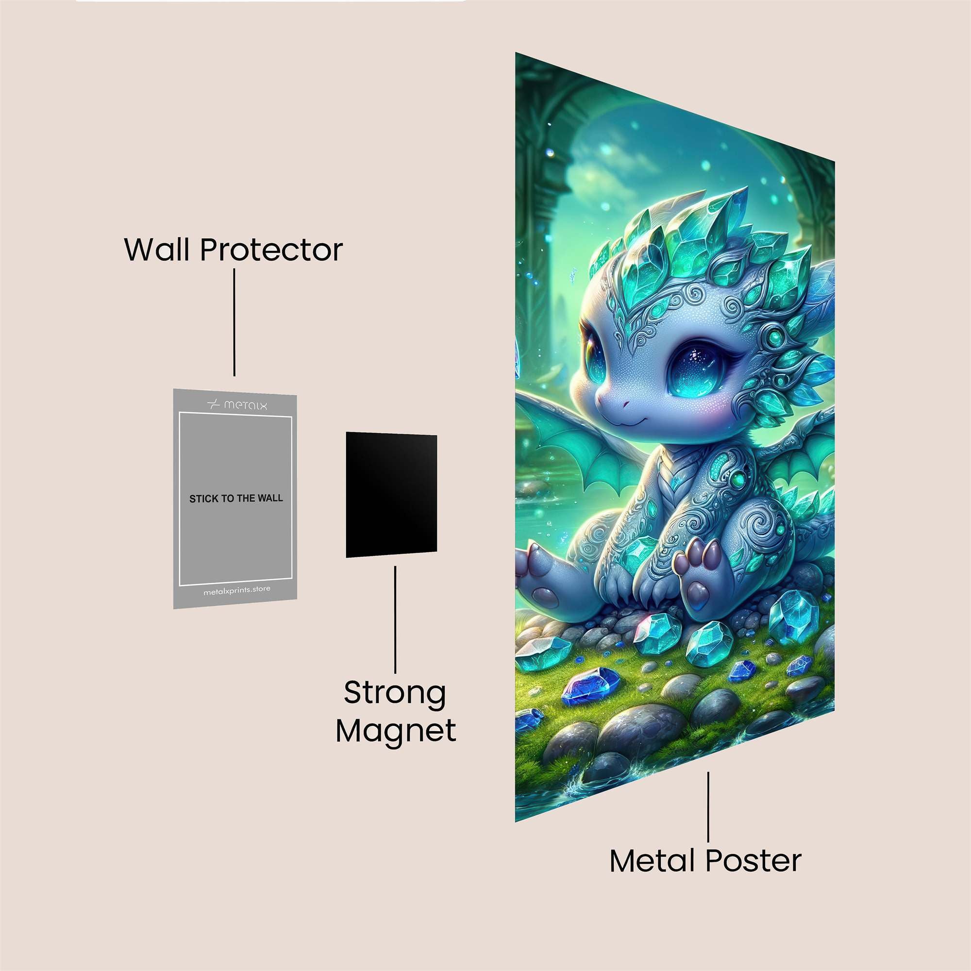 Crystal Serenity Safe Wall Magnetic / M