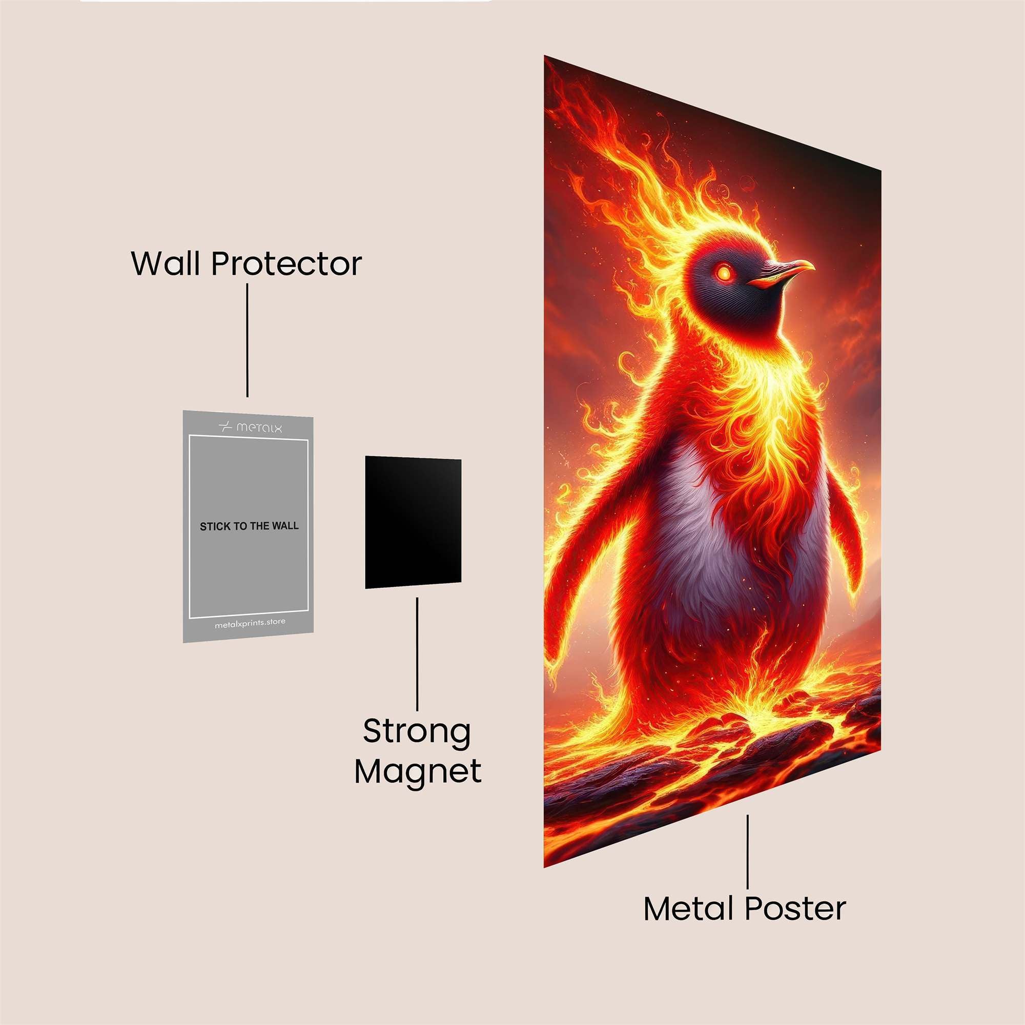 Phoenix Penguin Safe Wall Magnetic / M