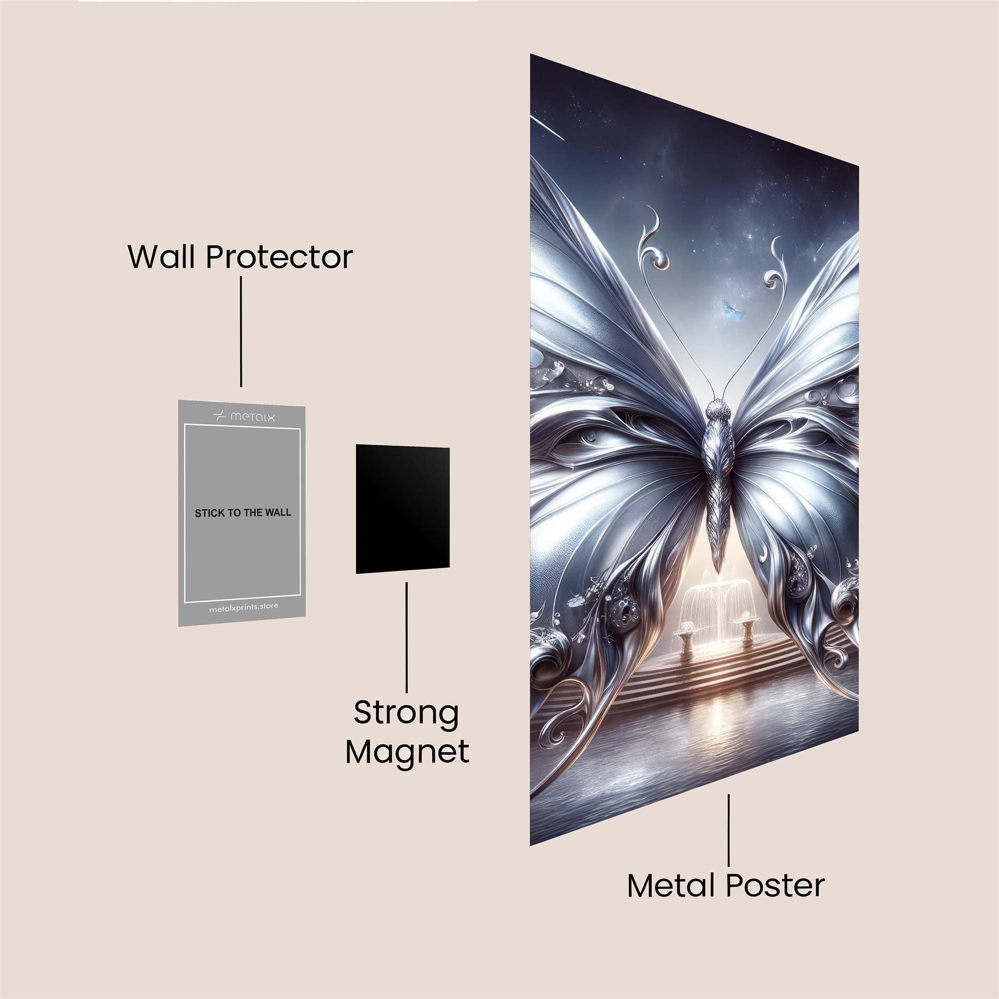 Silver Majesty Safe Wall Magnetic / M