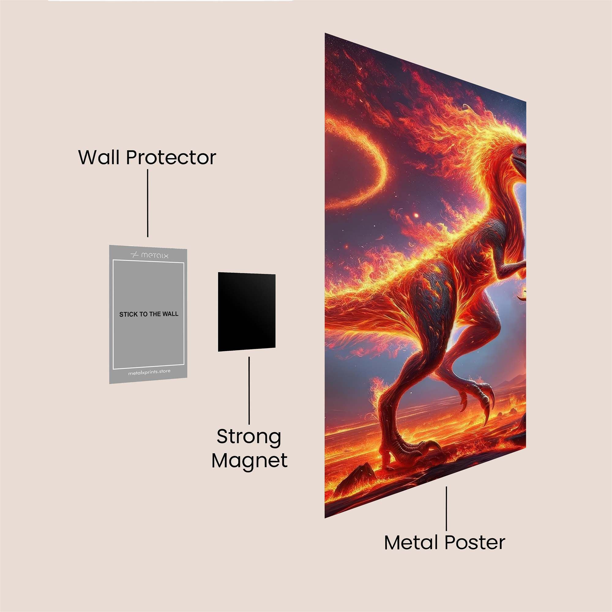 Velociraptor Blaze Safe Wall Magnetic / M