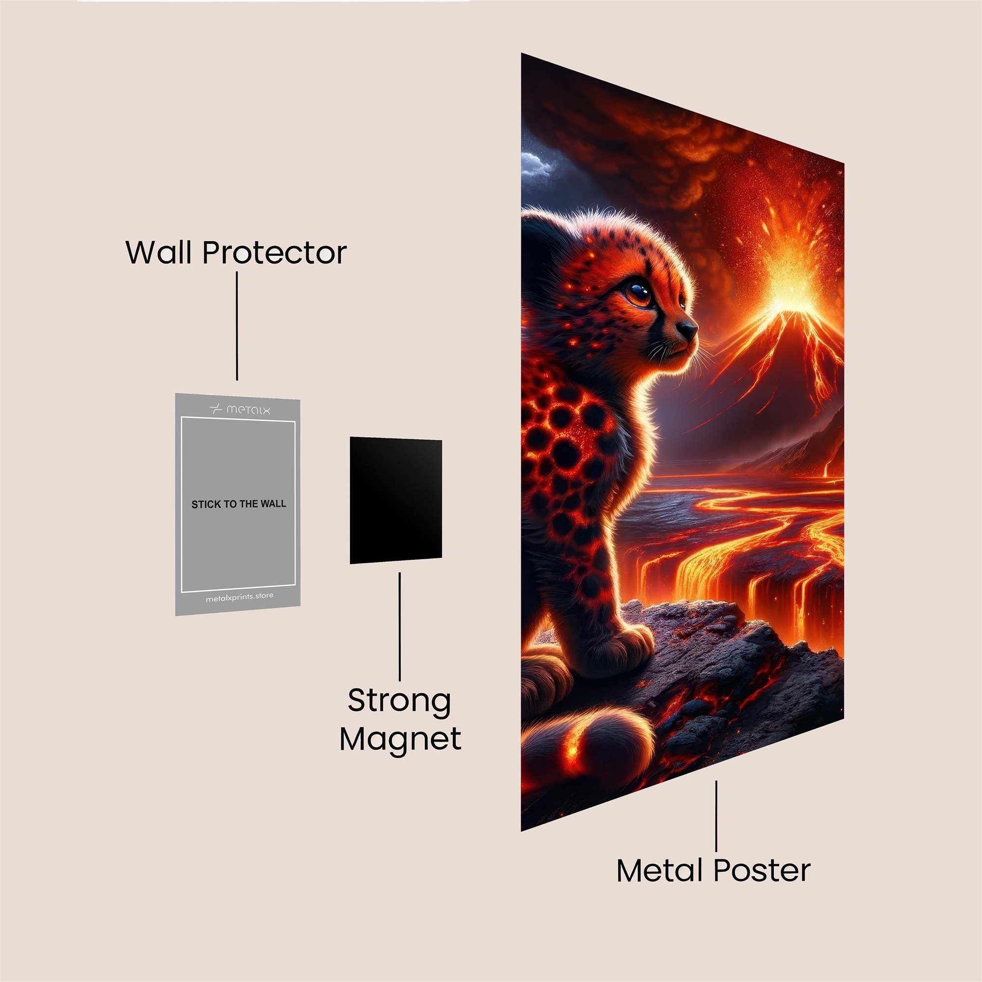Cheetah Inferno Safe Wall Magnetic / M