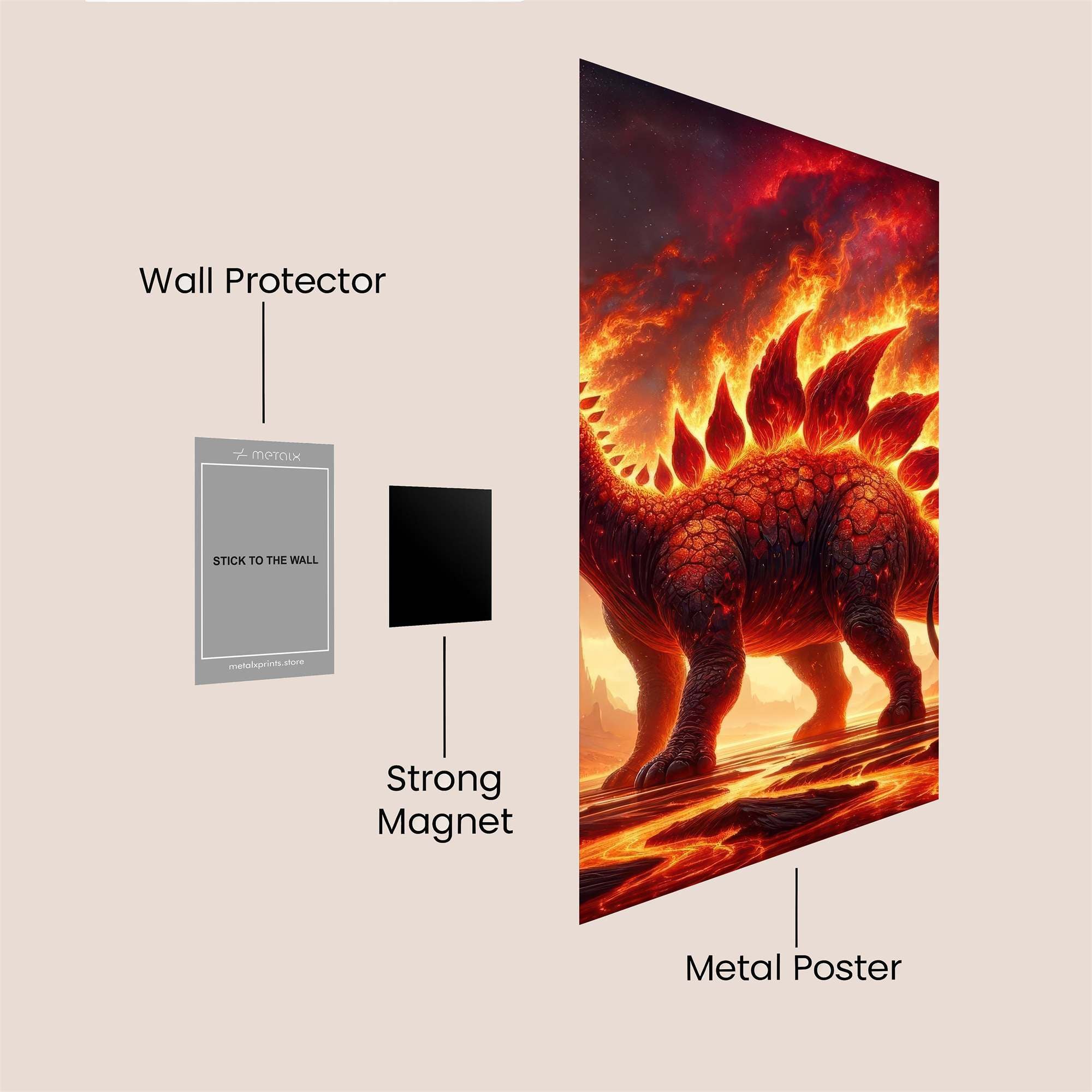 Inferno Stegosaurus Safe Wall Magnetic / M