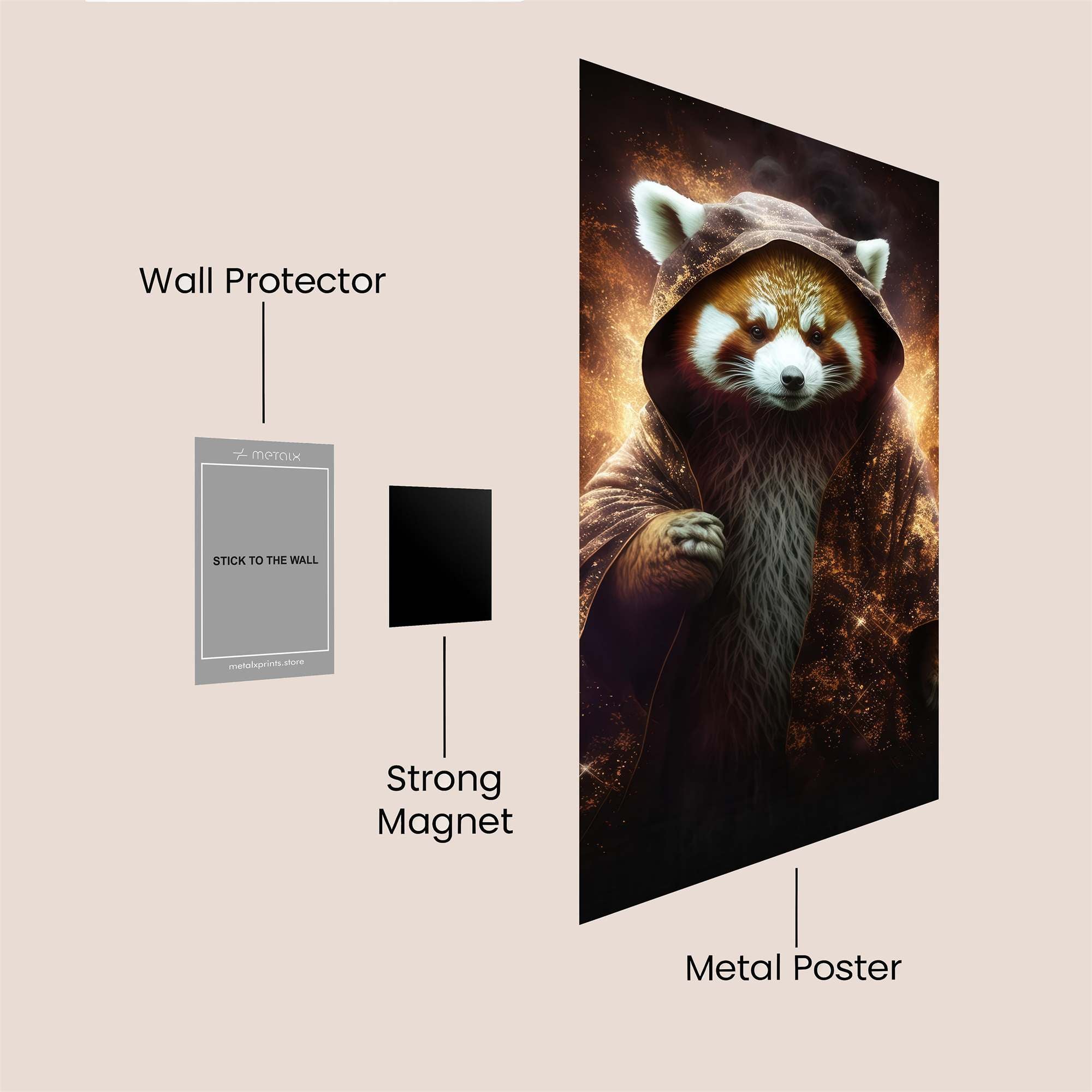 Red Panda Mystic Safe Wall Magnetic / M