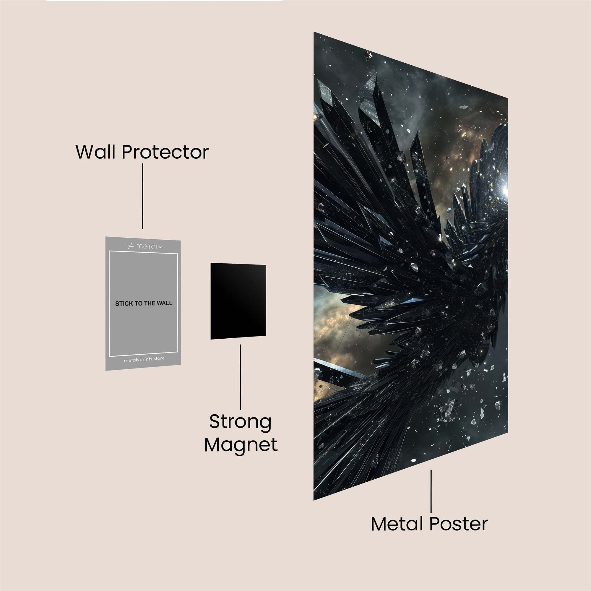 Crystal Raven Safe Wall Magnetic / M