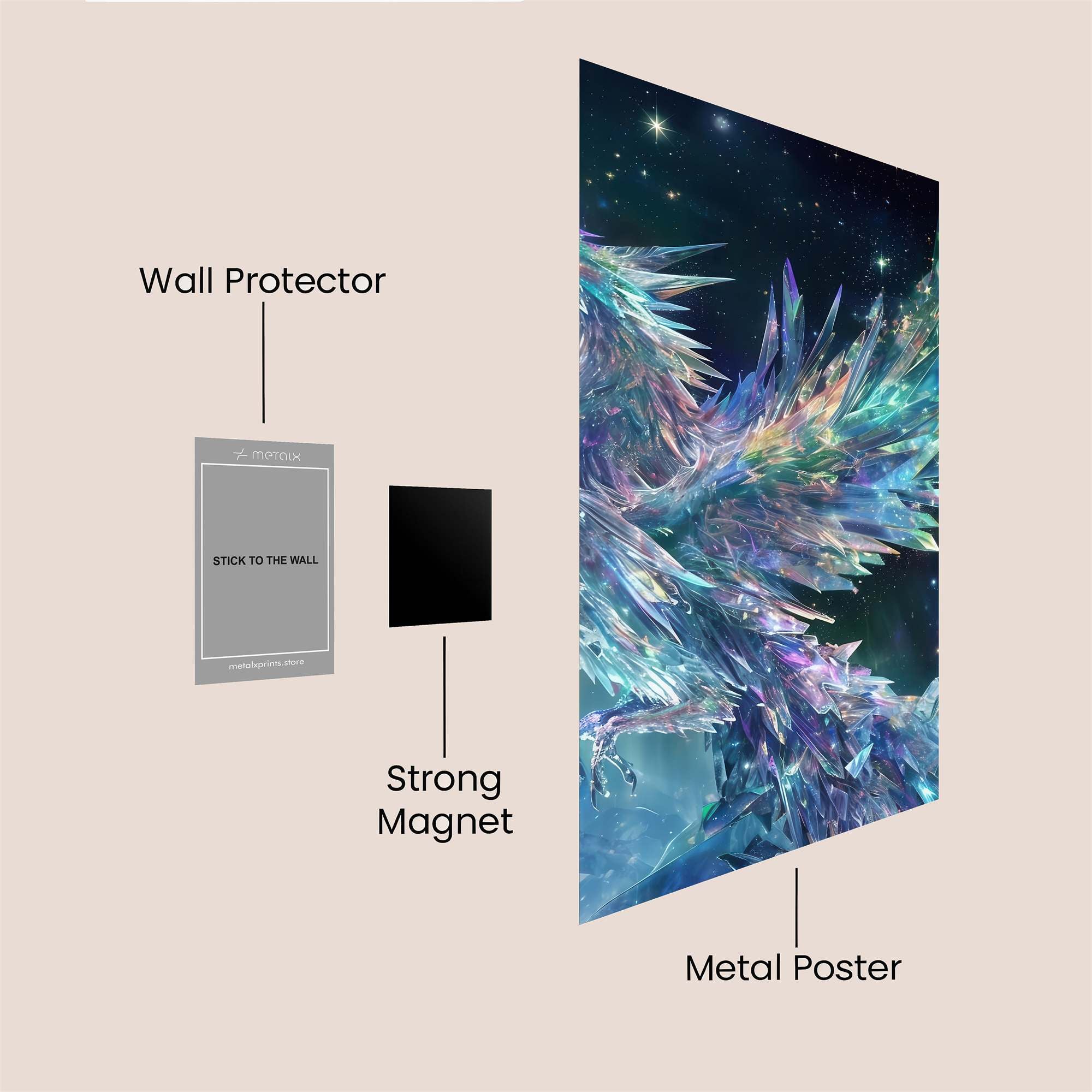 Crystal Phoenix Safe Wall Magnetic / M